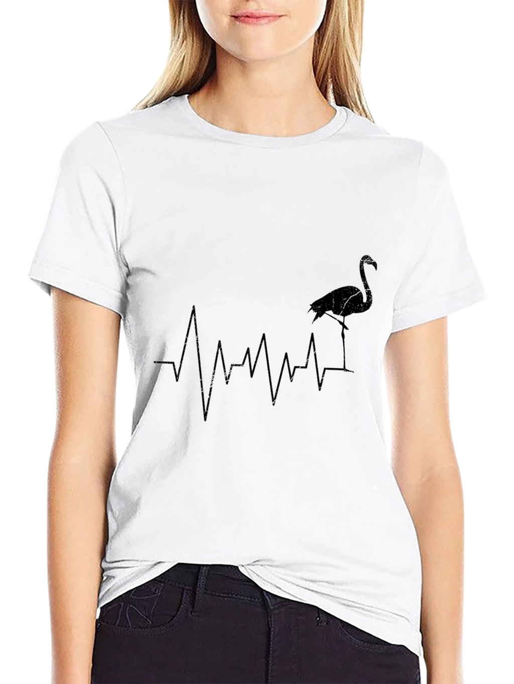 Flamingo Heartbeat T-Shirt - Stylish Graphic Tee