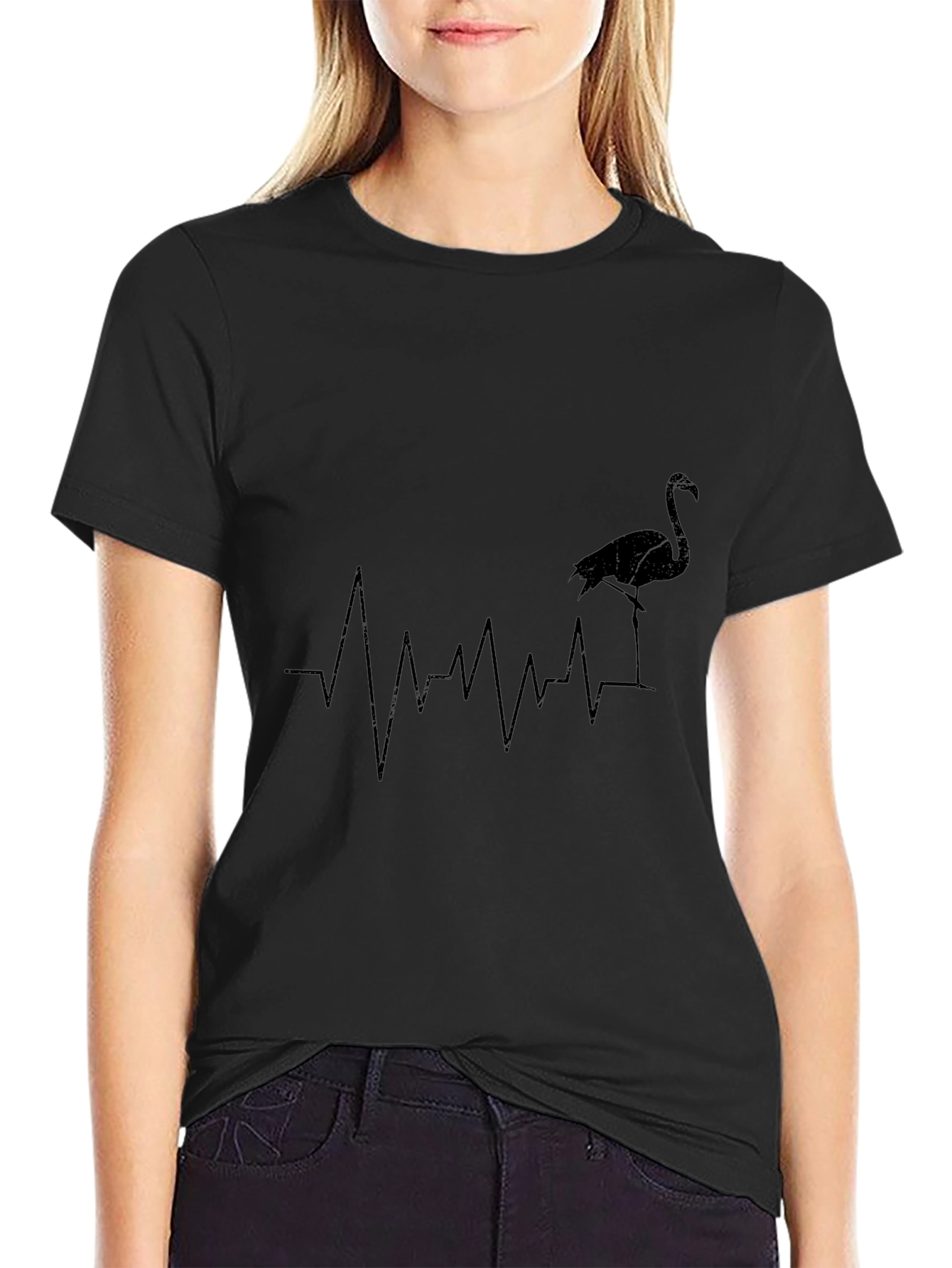 Flamingo Heartbeat T-Shirt - Stylish Graphic Tee