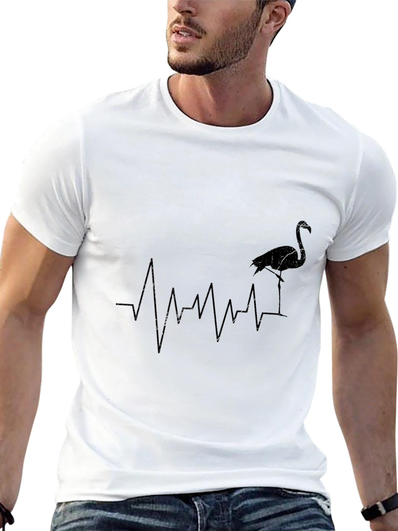 Flamingo Heartbeat T-Shirt - Stylish Graphic Tee