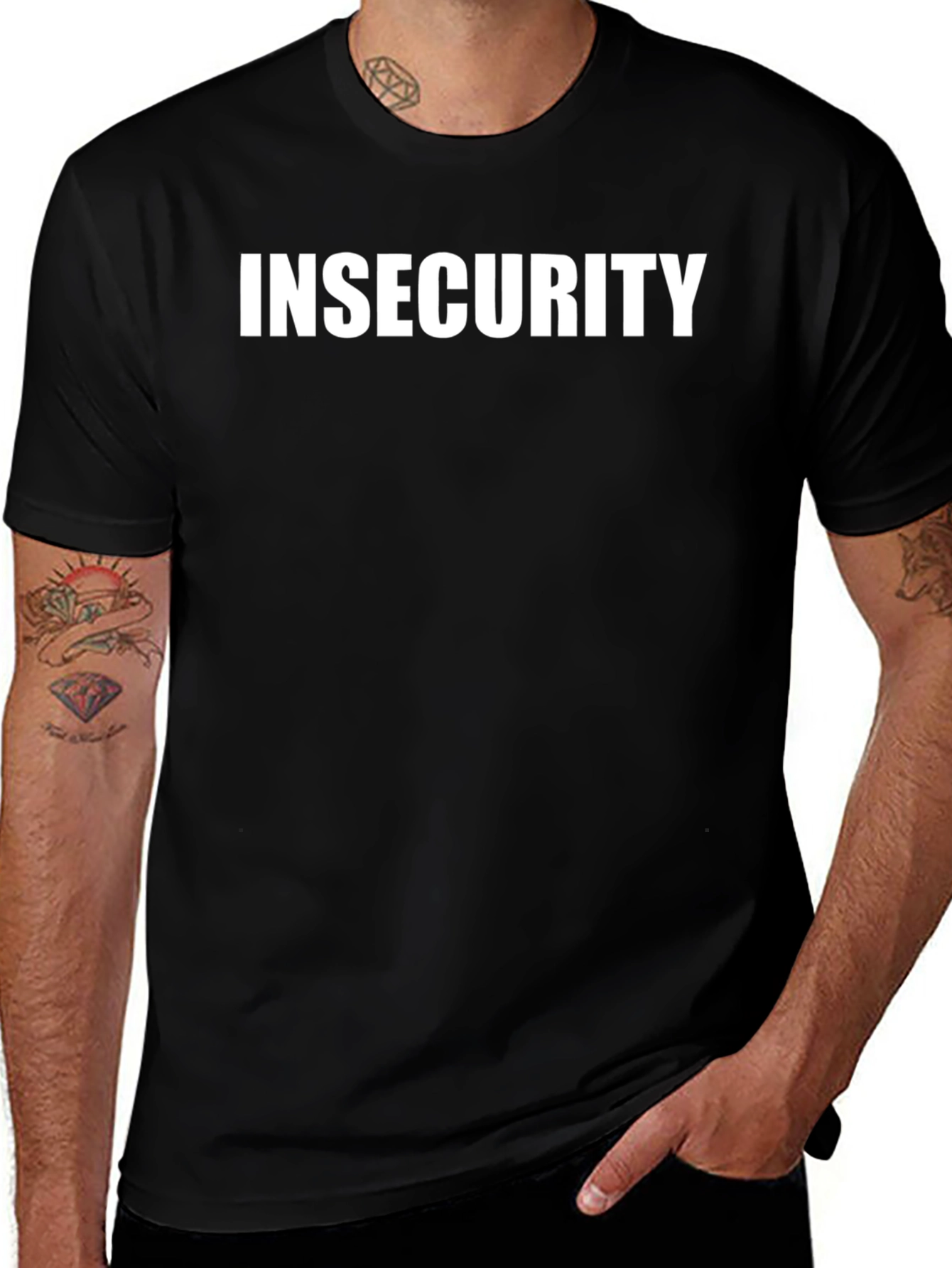 Insecurity Black T-Shirt - Bold Statement Tee