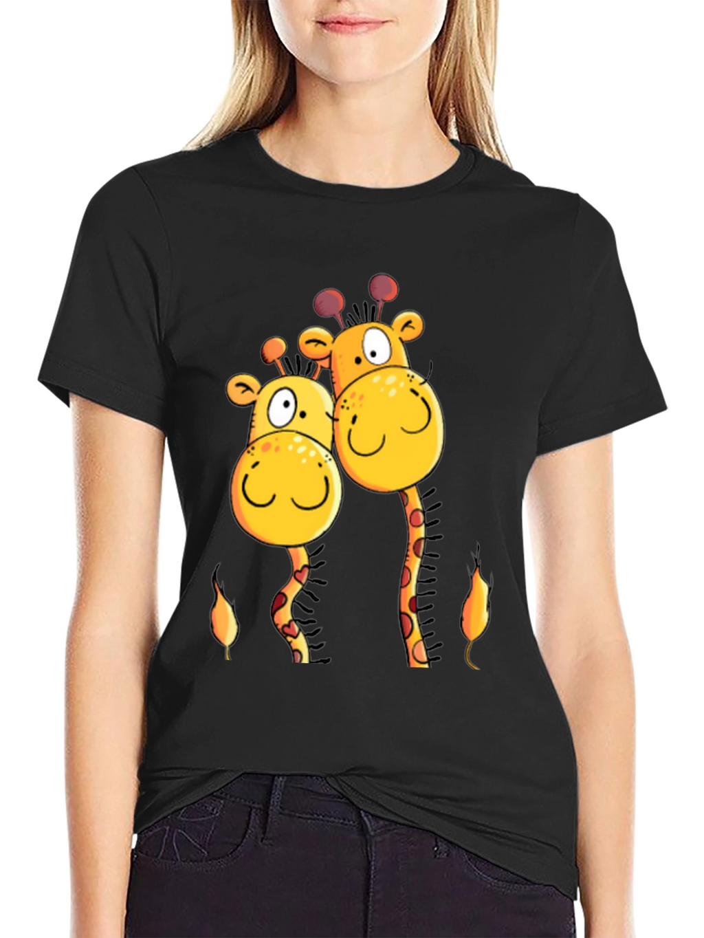 Giraffe Love T-Shirt -  Cartoon Animal Tee