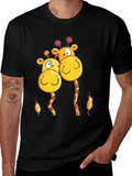 Giraffe Love T-Shirt -  Cartoon Animal Tee