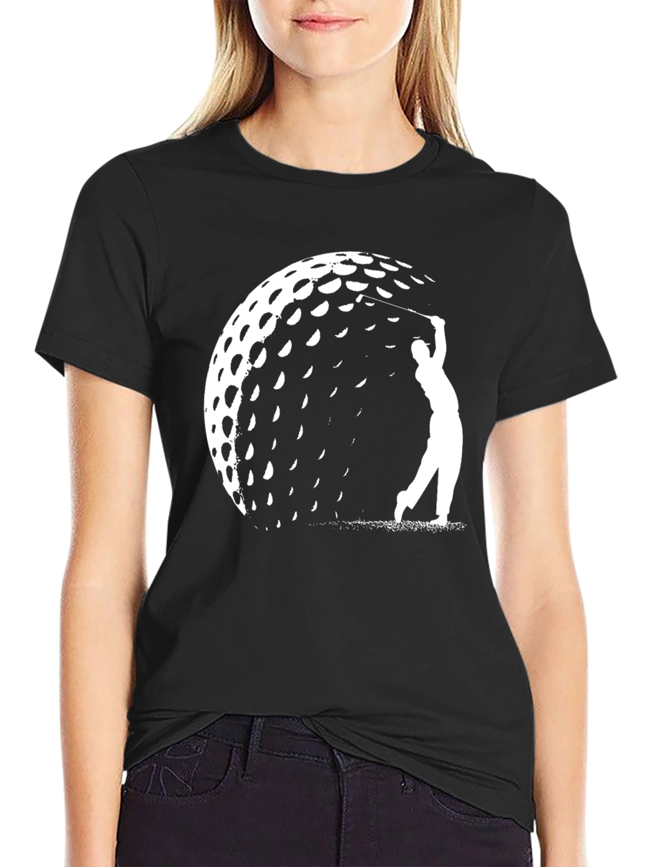 Golf Ball Silhouette Graphic Tee - Golfer Gift