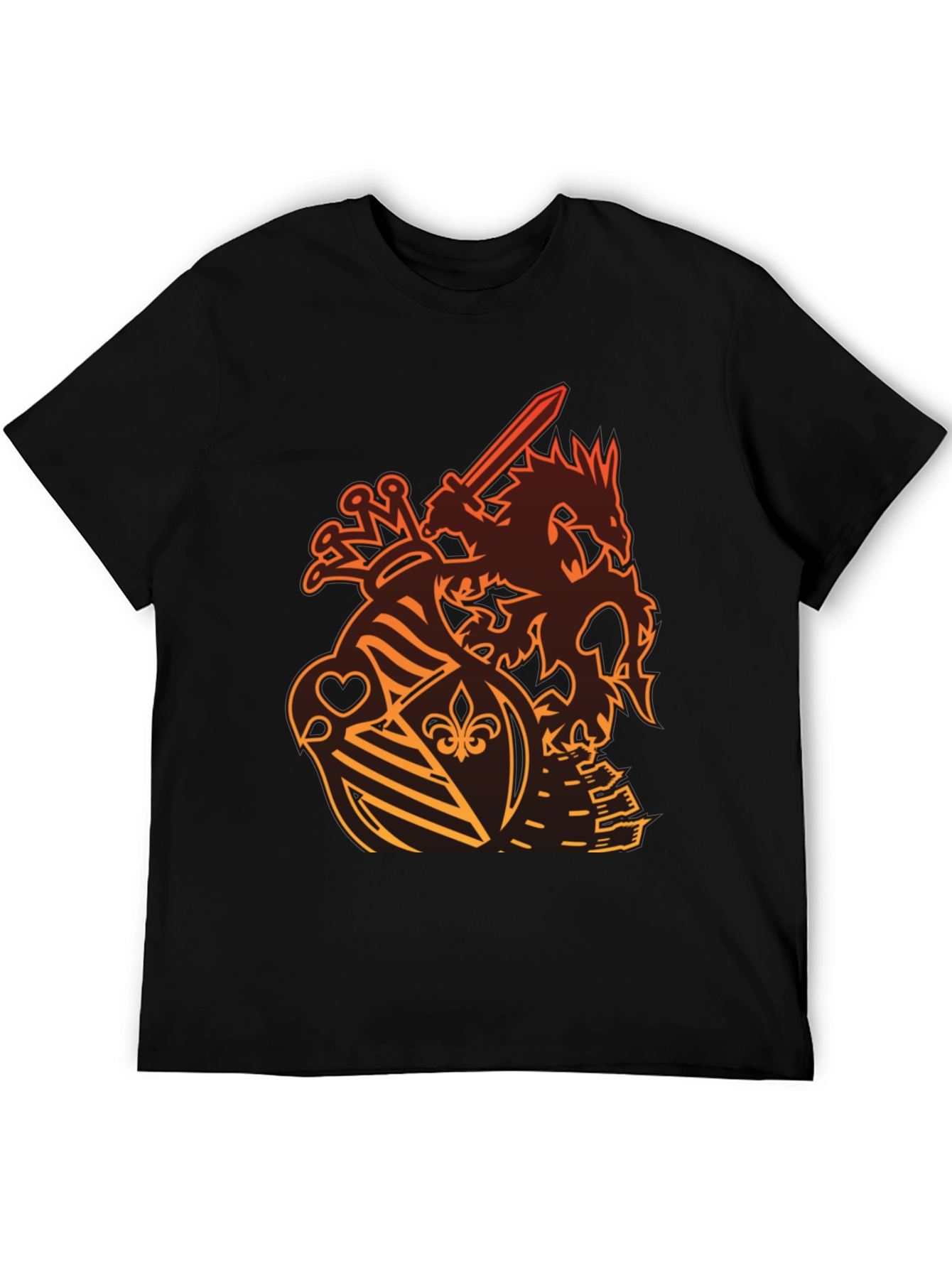 Dragon Crest Graphic Tee - Knight Shield Design