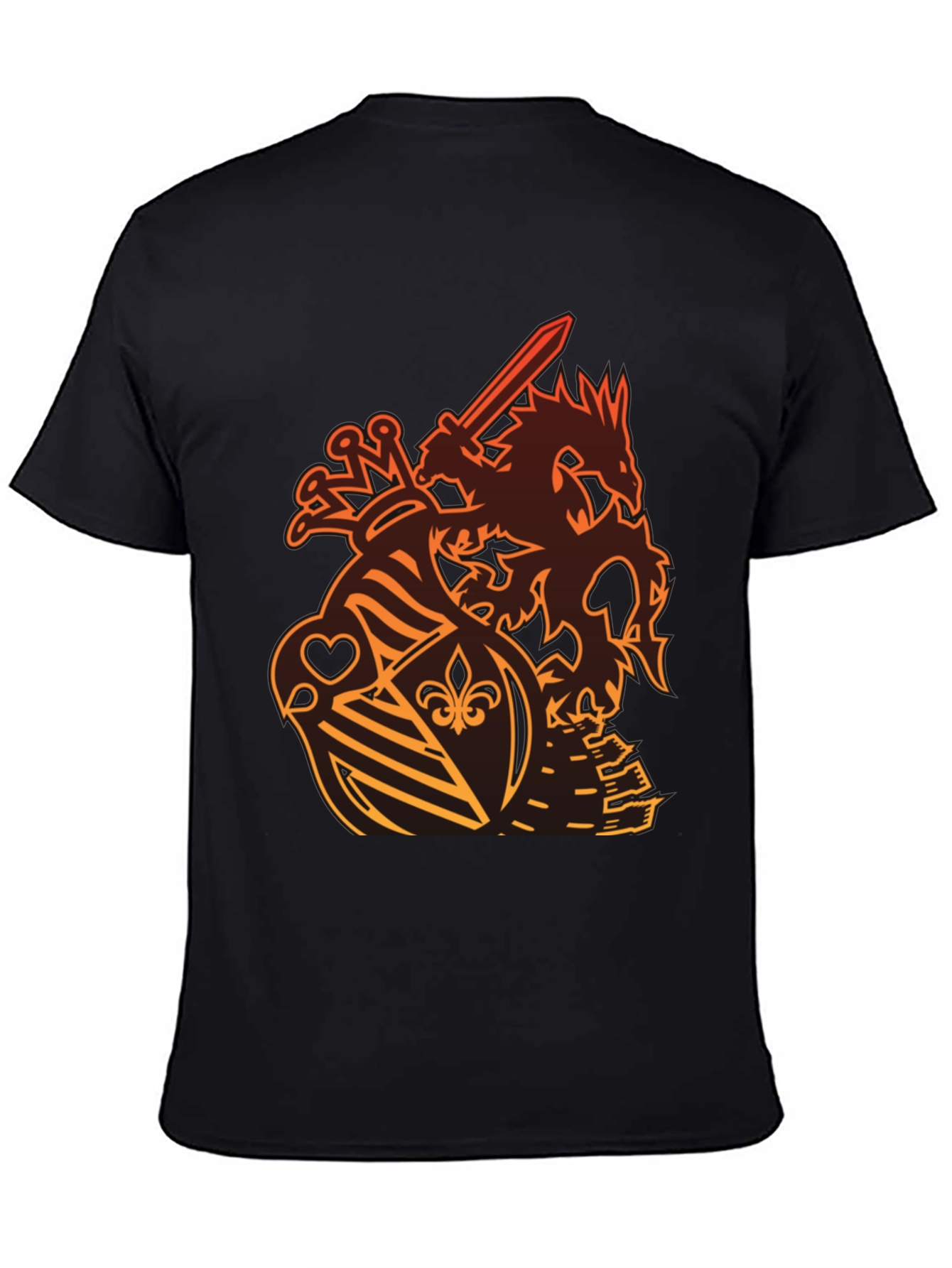 Dragon Crest Graphic Tee - Knight Shield Design