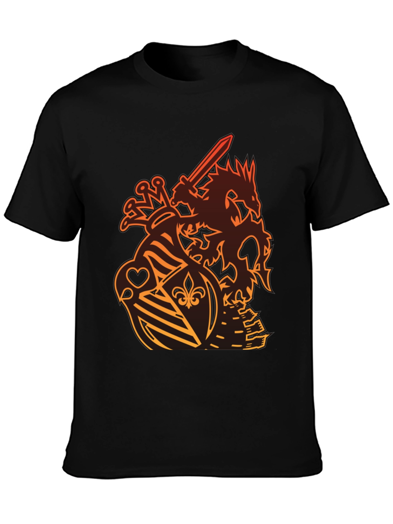 Dragon Crest Graphic Tee - Knight Shield Design