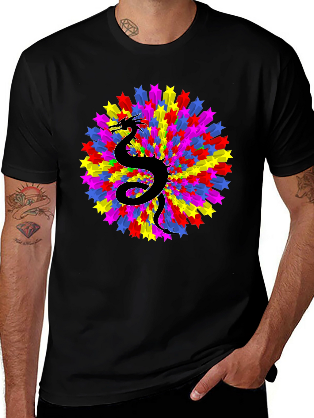Dragon Starburst Black T-Shirt