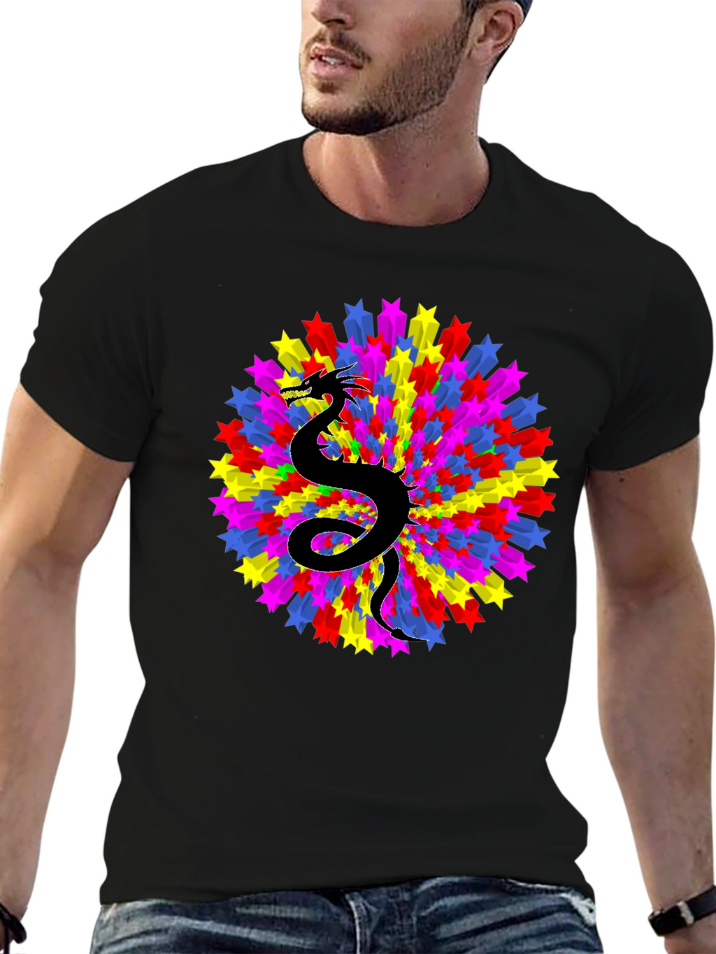 Dragon Starburst Black T-Shirt