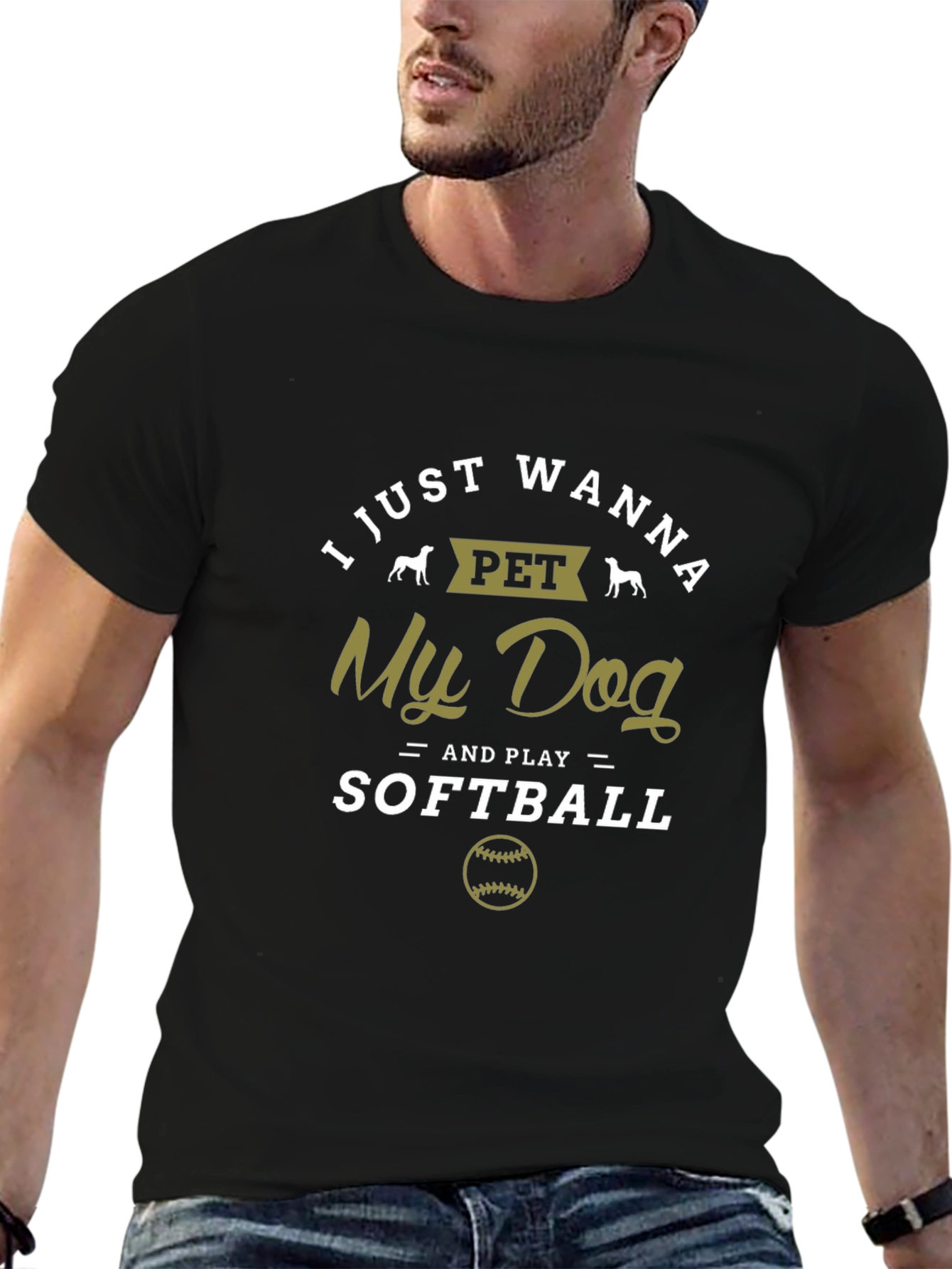 Dog and Softball Graphic Tee