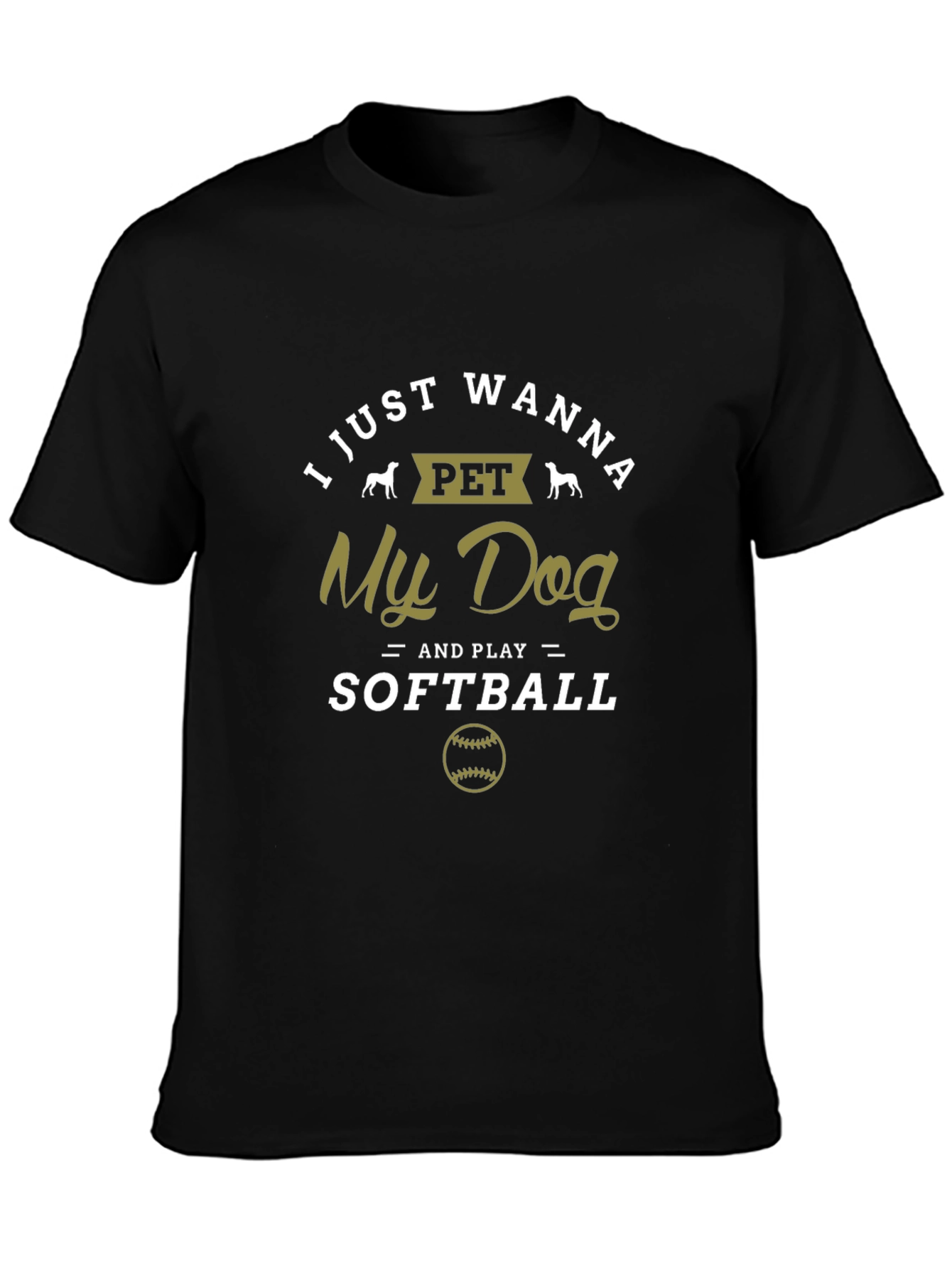 Dog and Softball Graphic Tee