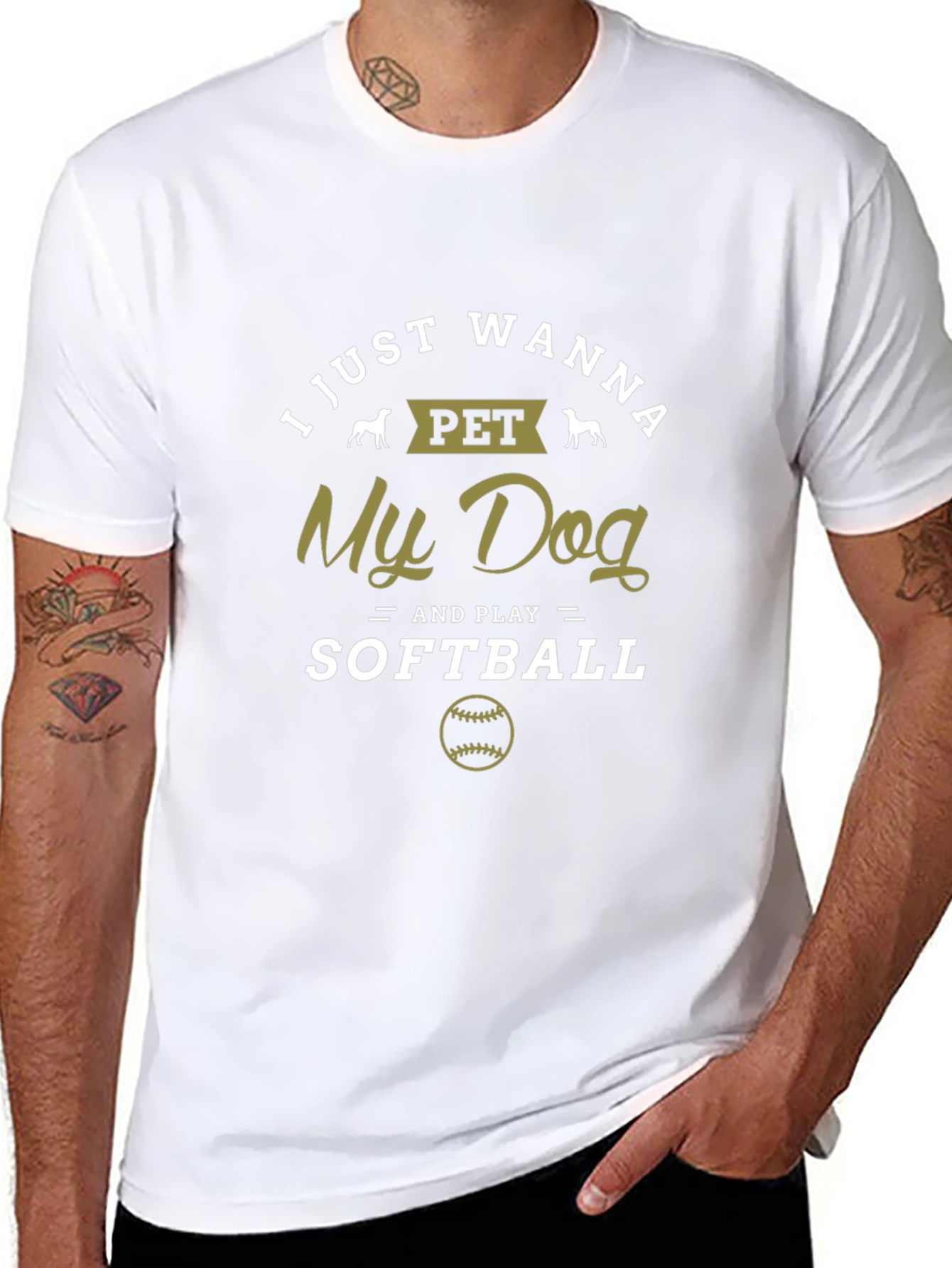 Dog and Softball Graphic Tee