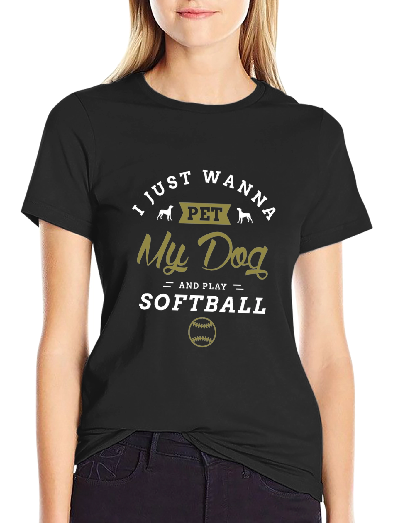 Dog and Softball Graphic Tee