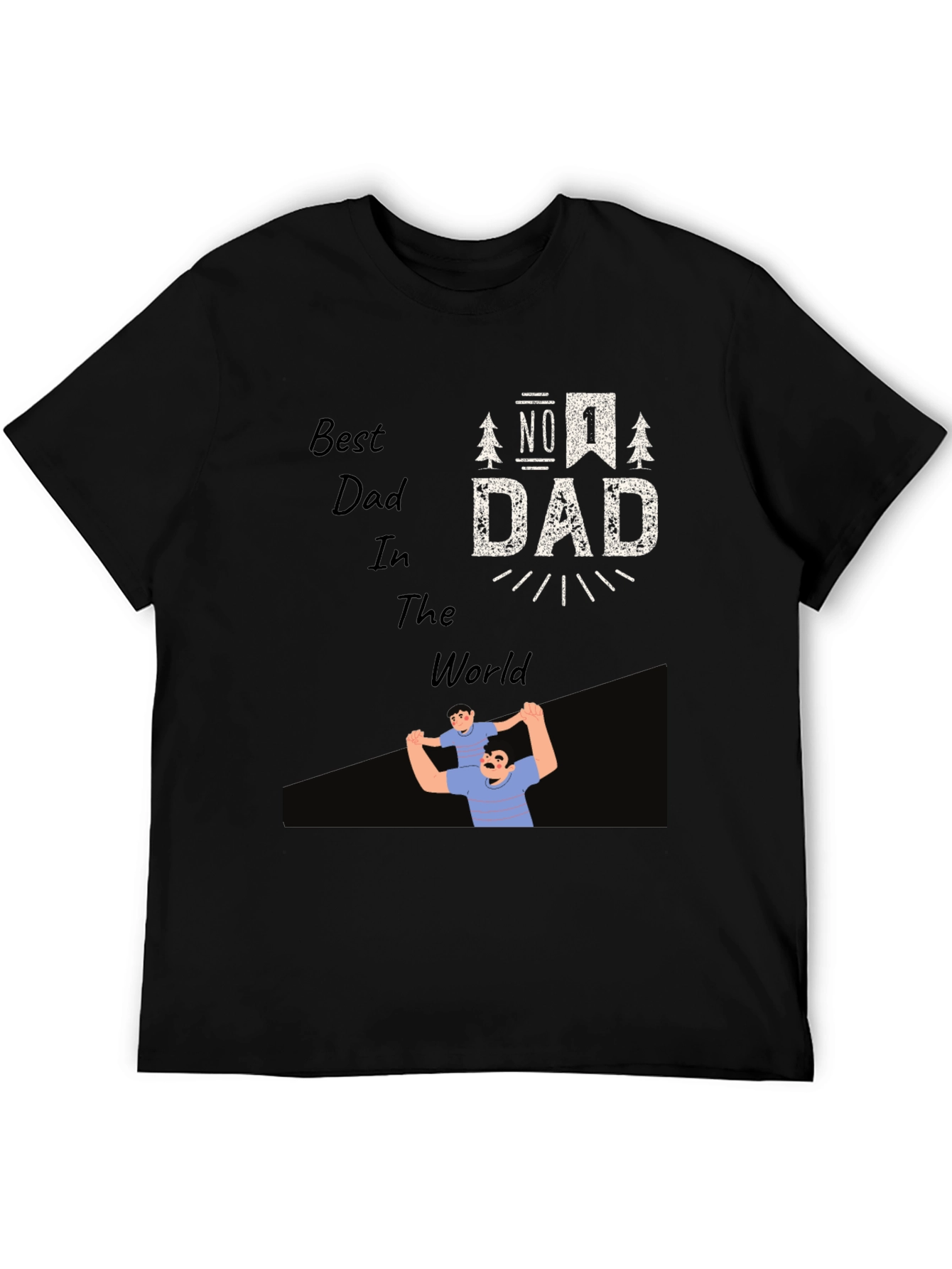 Best Dad In The World Black T-Shirt