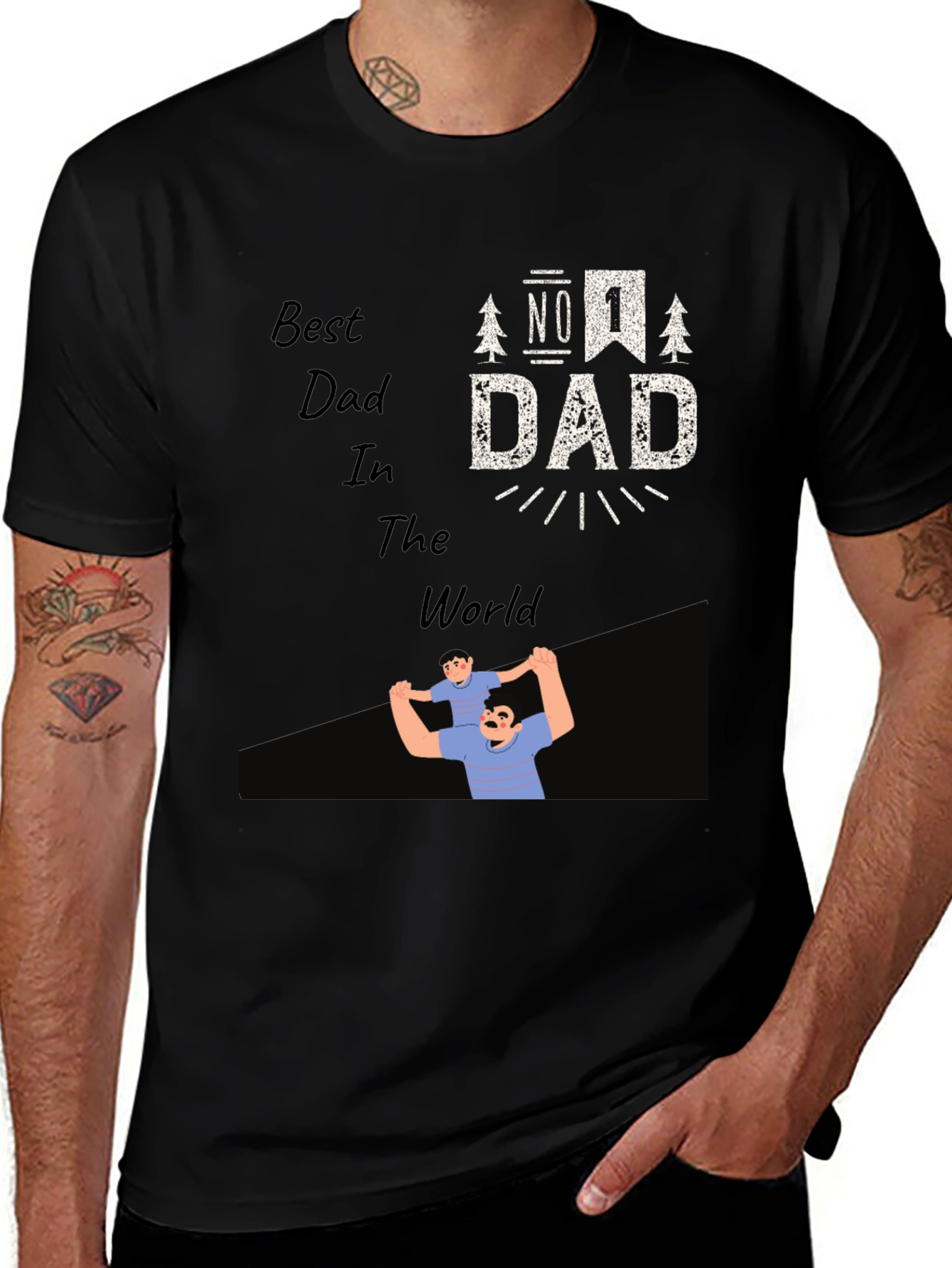 Best Dad In The World Black T-Shirt