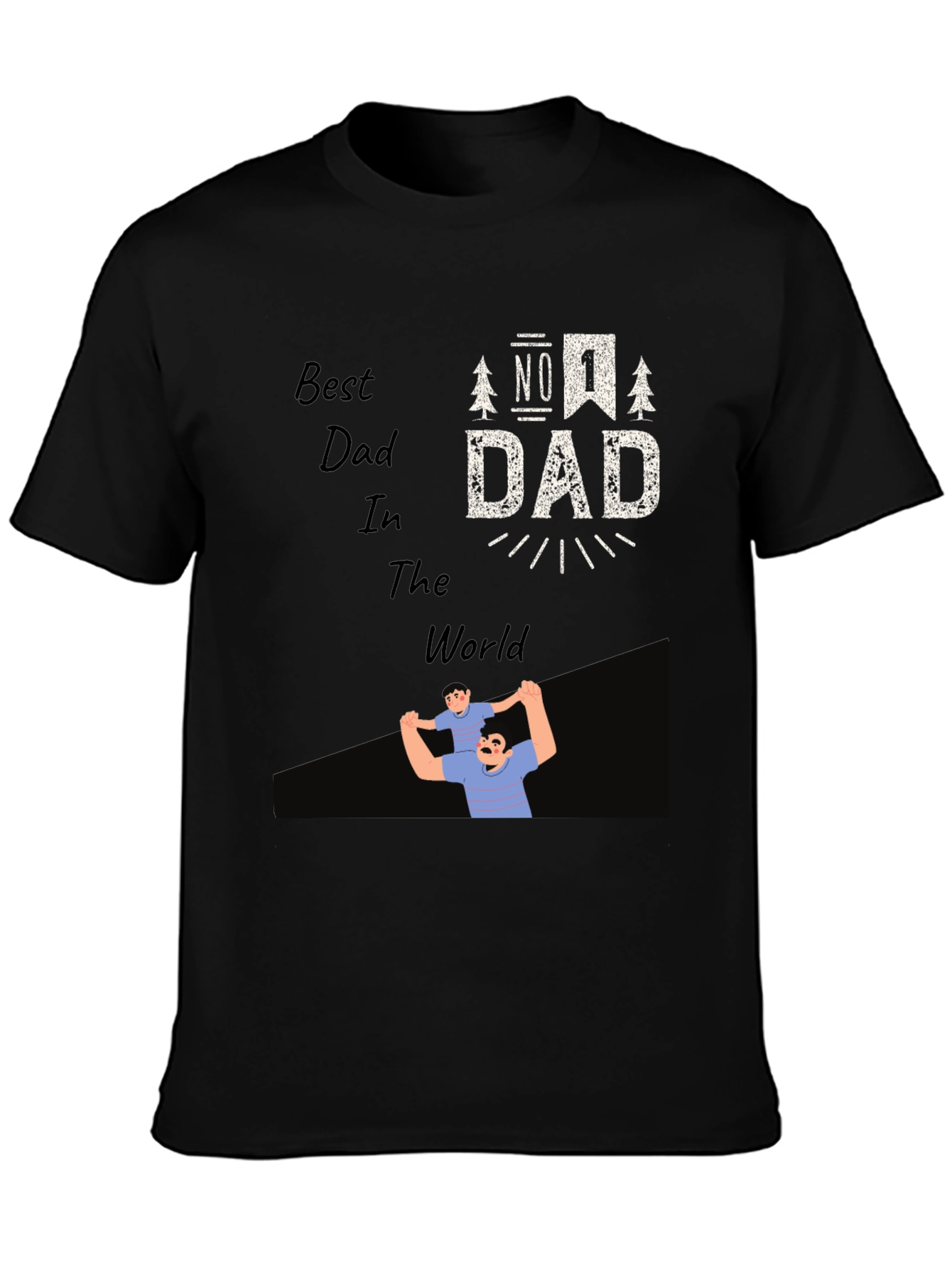 Best Dad In The World Black T-Shirt