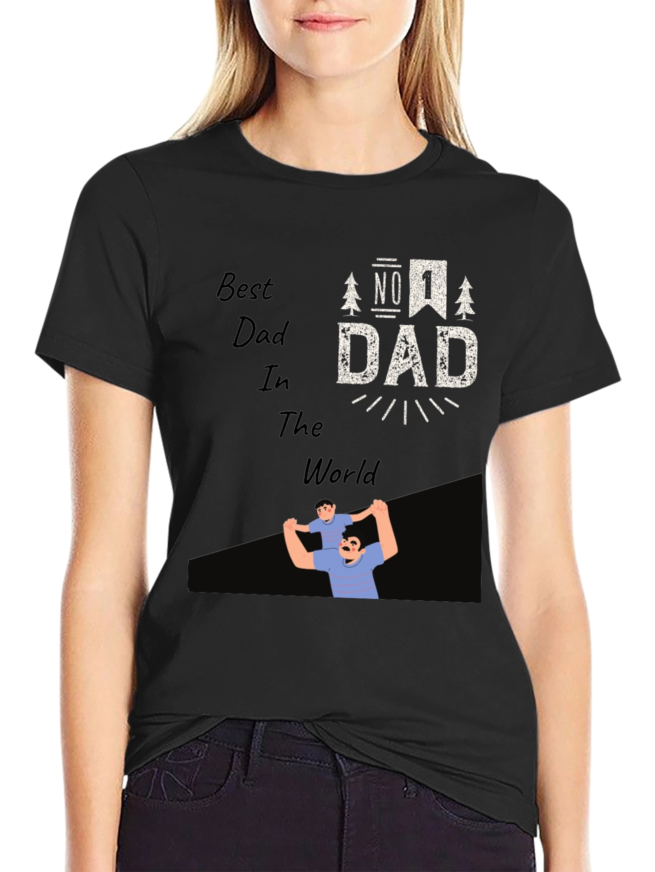 Best Dad In The World Black T-Shirt