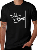 Giraffe Peekaboo Black T-Shirt