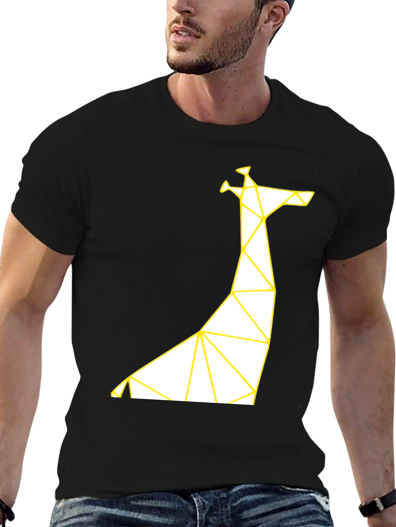 Geometric Giraffe T-Shirt - Modern Graphic Tee
