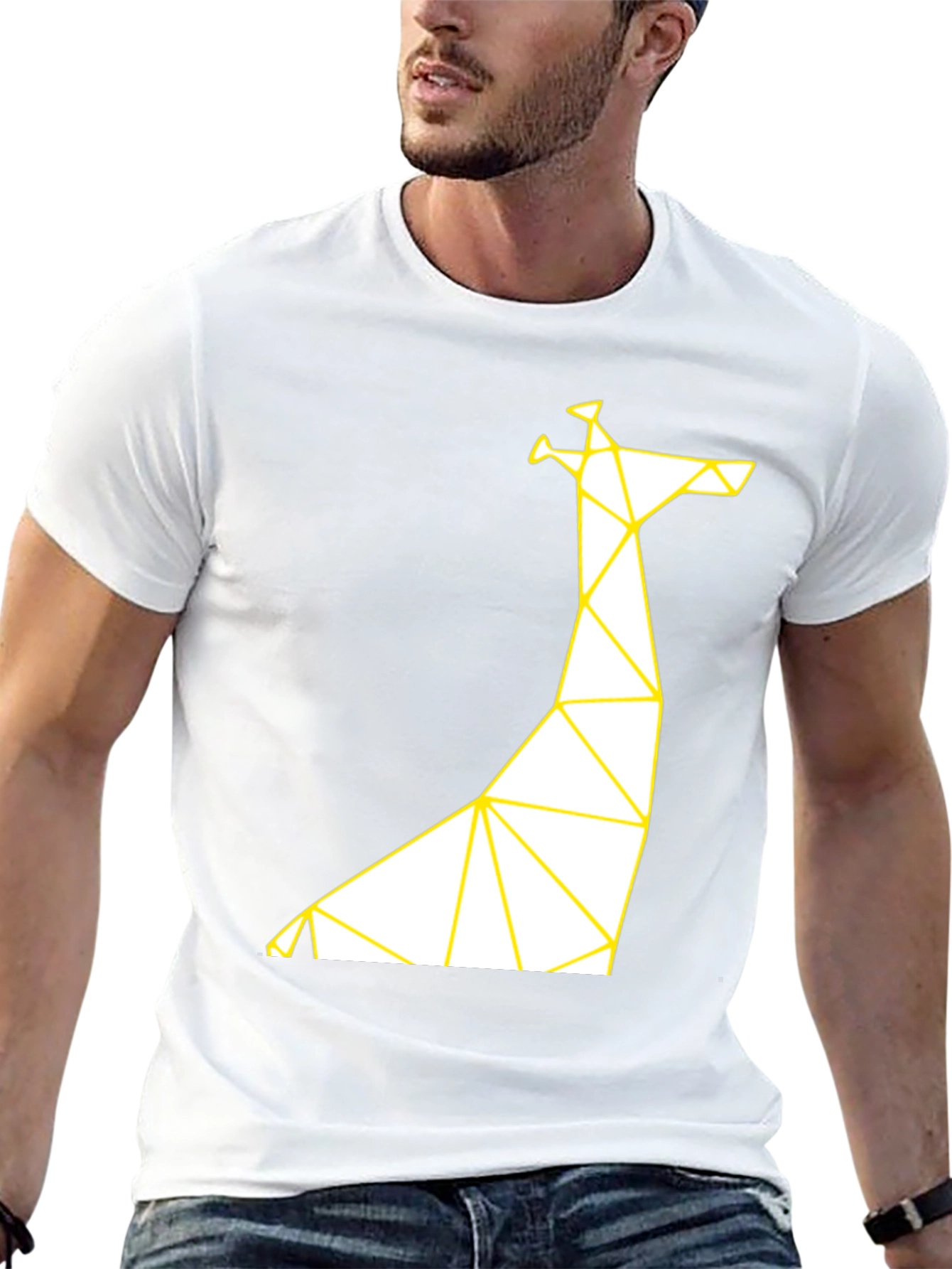 Geometric Giraffe T-Shirt - Modern Graphic Tee