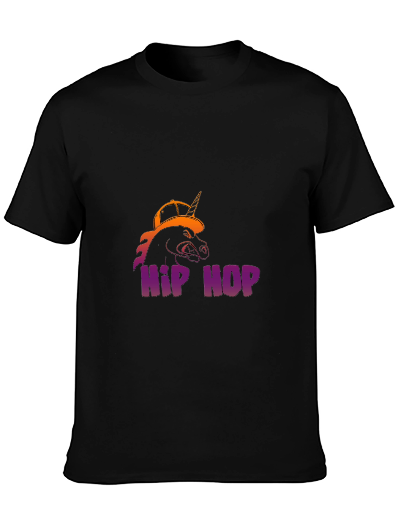 Hip Hop Unicorn Black T-Shirt