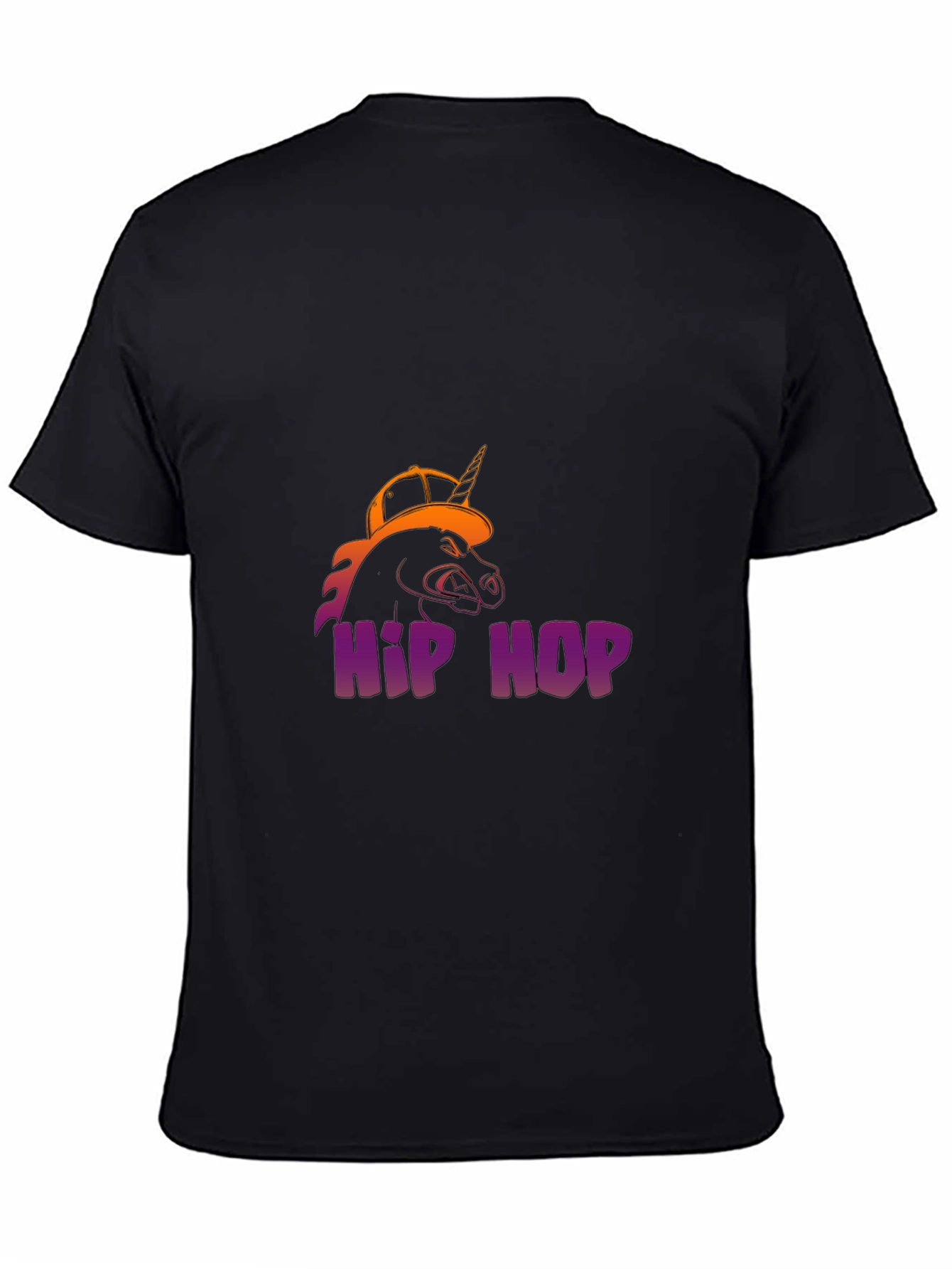 Hip Hop Unicorn Black T-Shirt