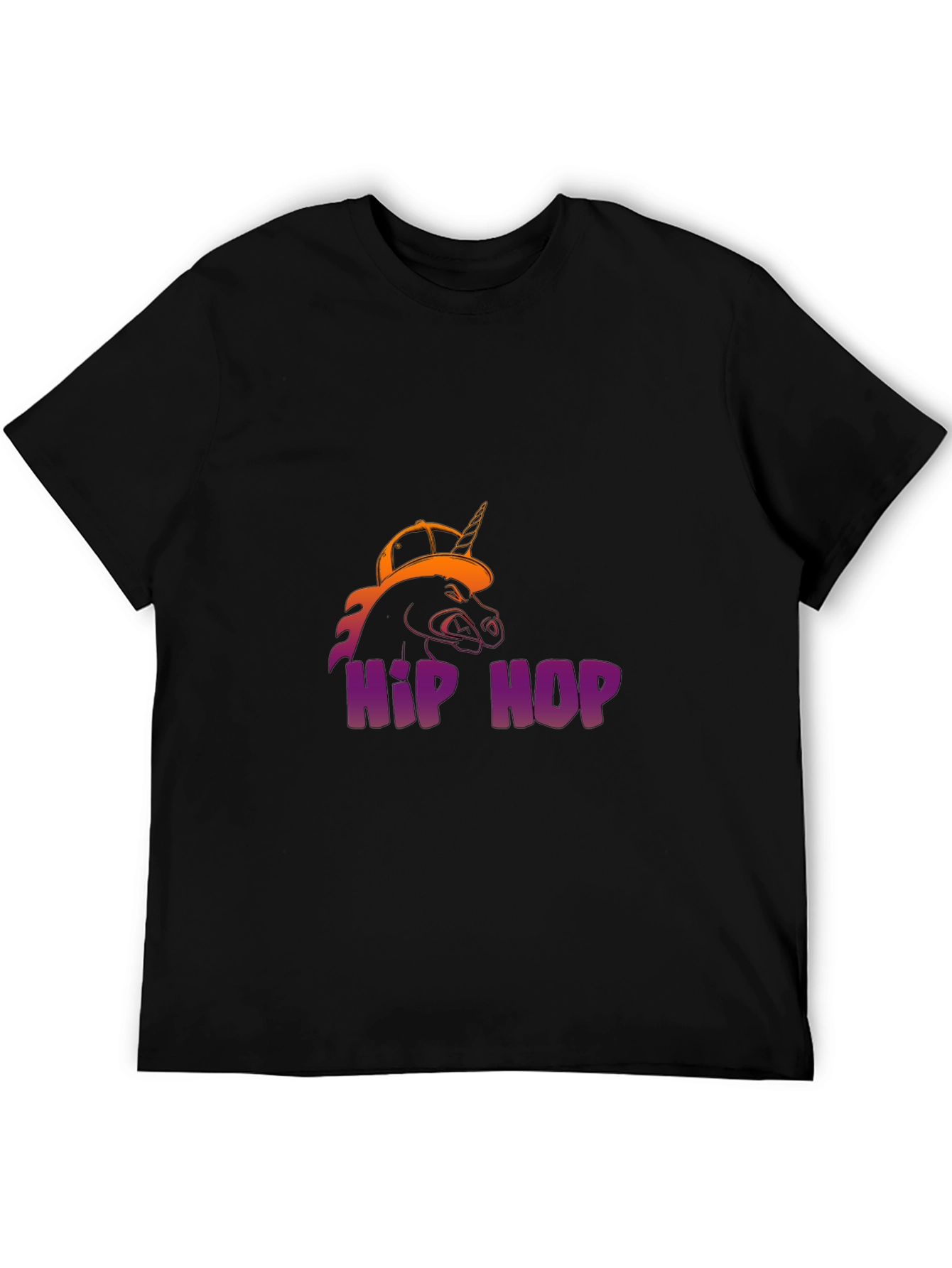 Hip Hop Unicorn Black T-Shirt