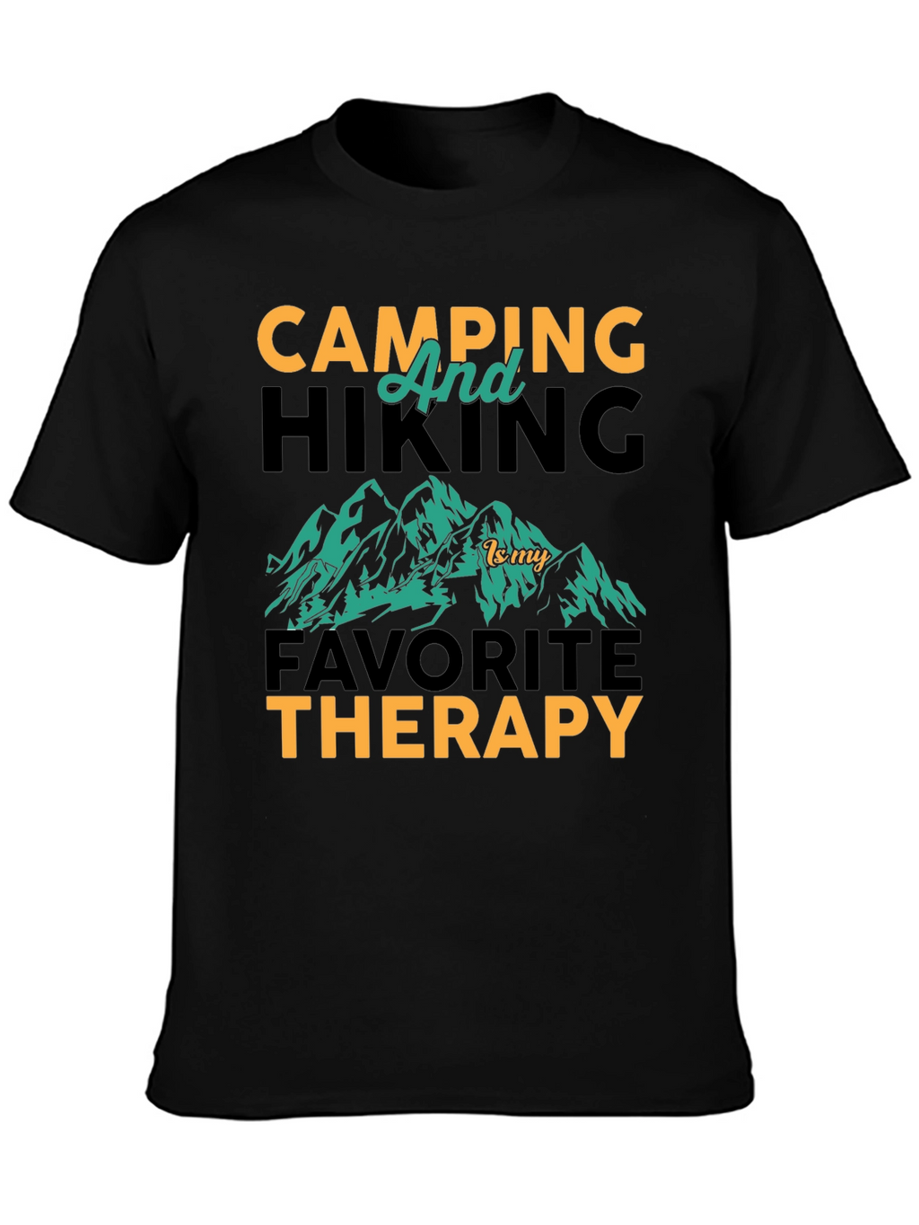 Camping Hiking Therapy Graphic Tee