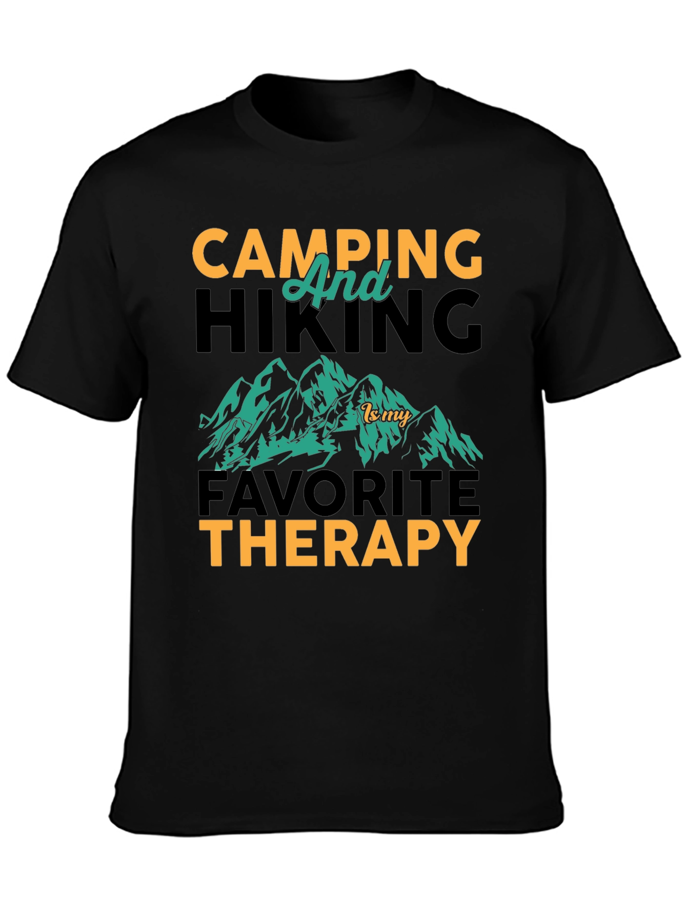 Camping Hiking Therapy Graphic Tee