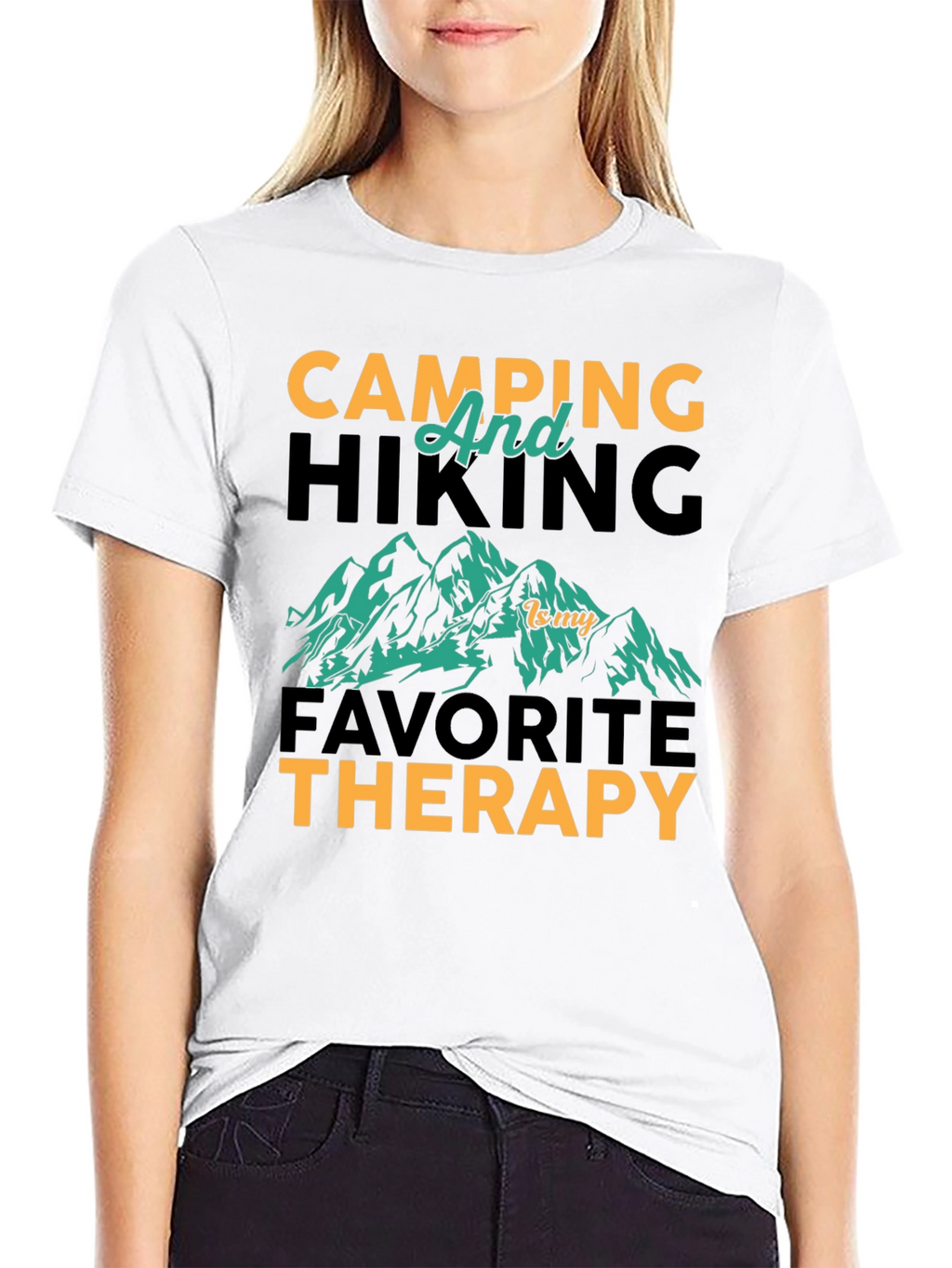 Camping Hiking Therapy Graphic Tee
