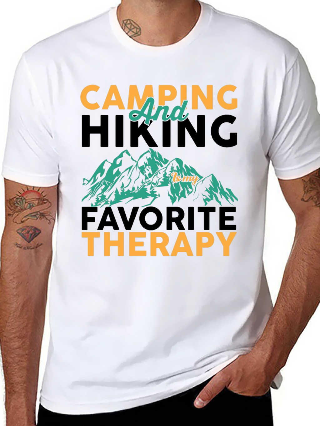 Camping Hiking Therapy Graphic Tee