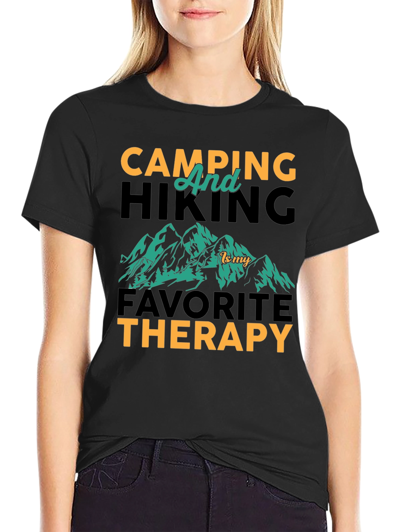 Camping Hiking Therapy Graphic Tee