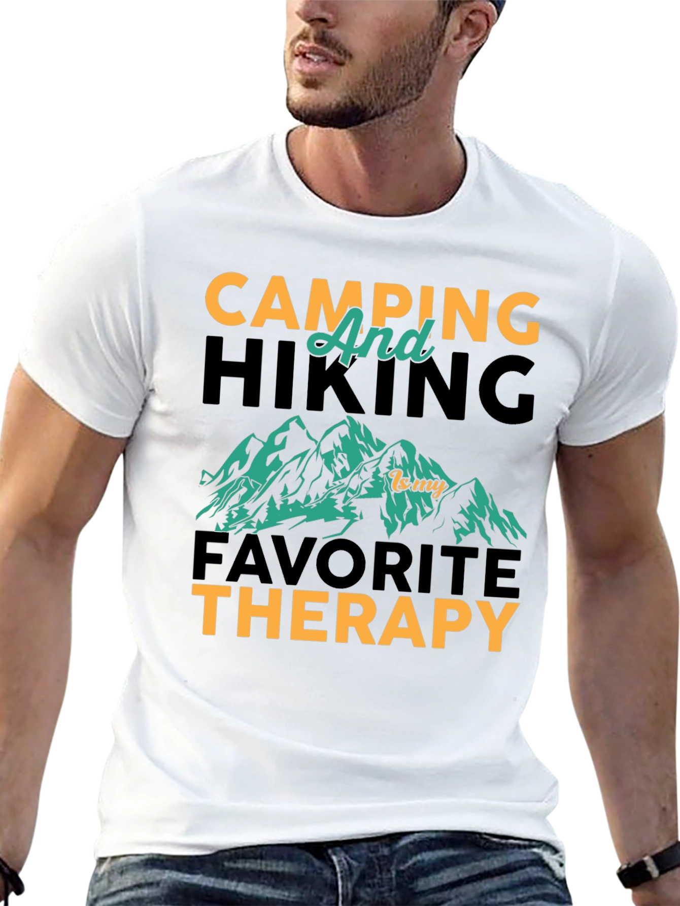 Camping Hiking Therapy Graphic Tee
