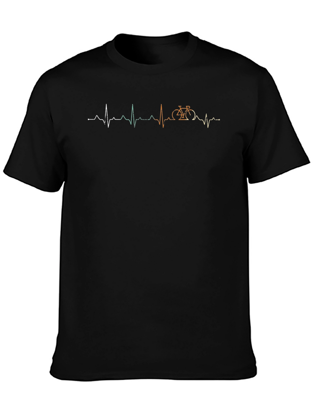 Heartbeat Bicycle T-Shirt - Black