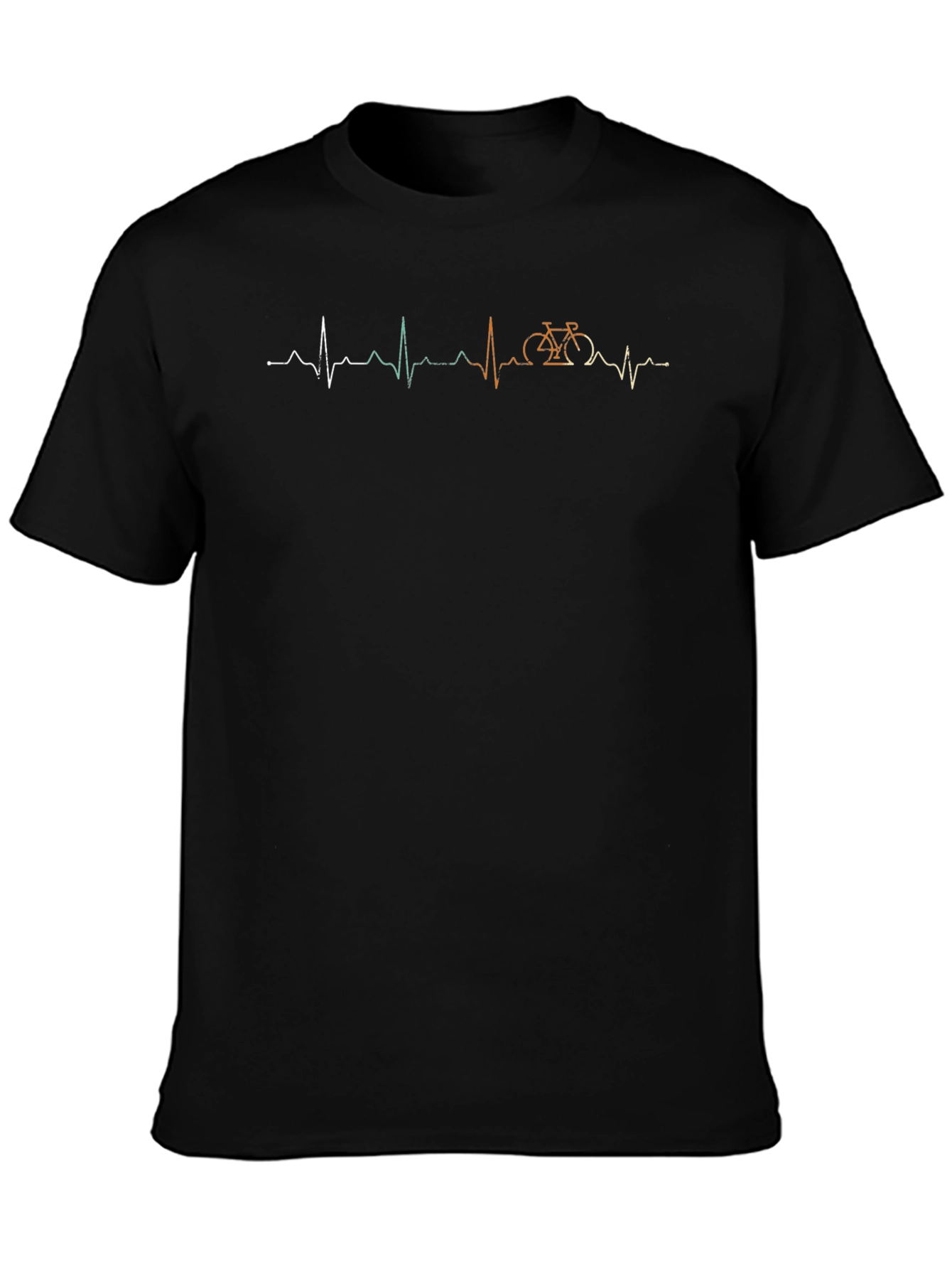 Heartbeat Bicycle T-Shirt - Black