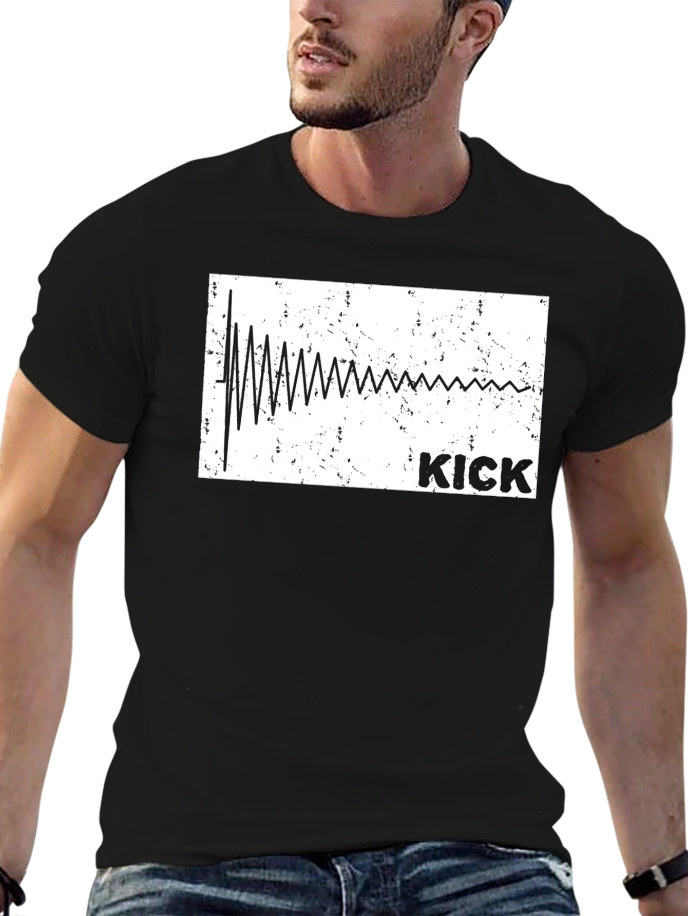 Kick Drum Sound Wave Graphic T-Shirt