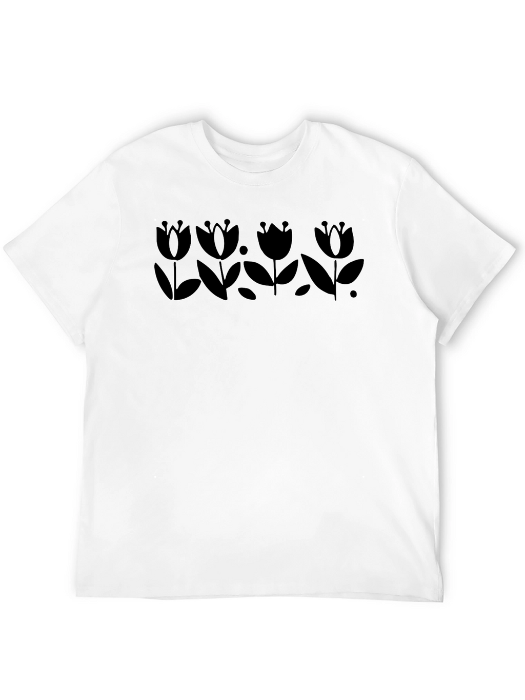 Floral Silhouette Black T-Shirt