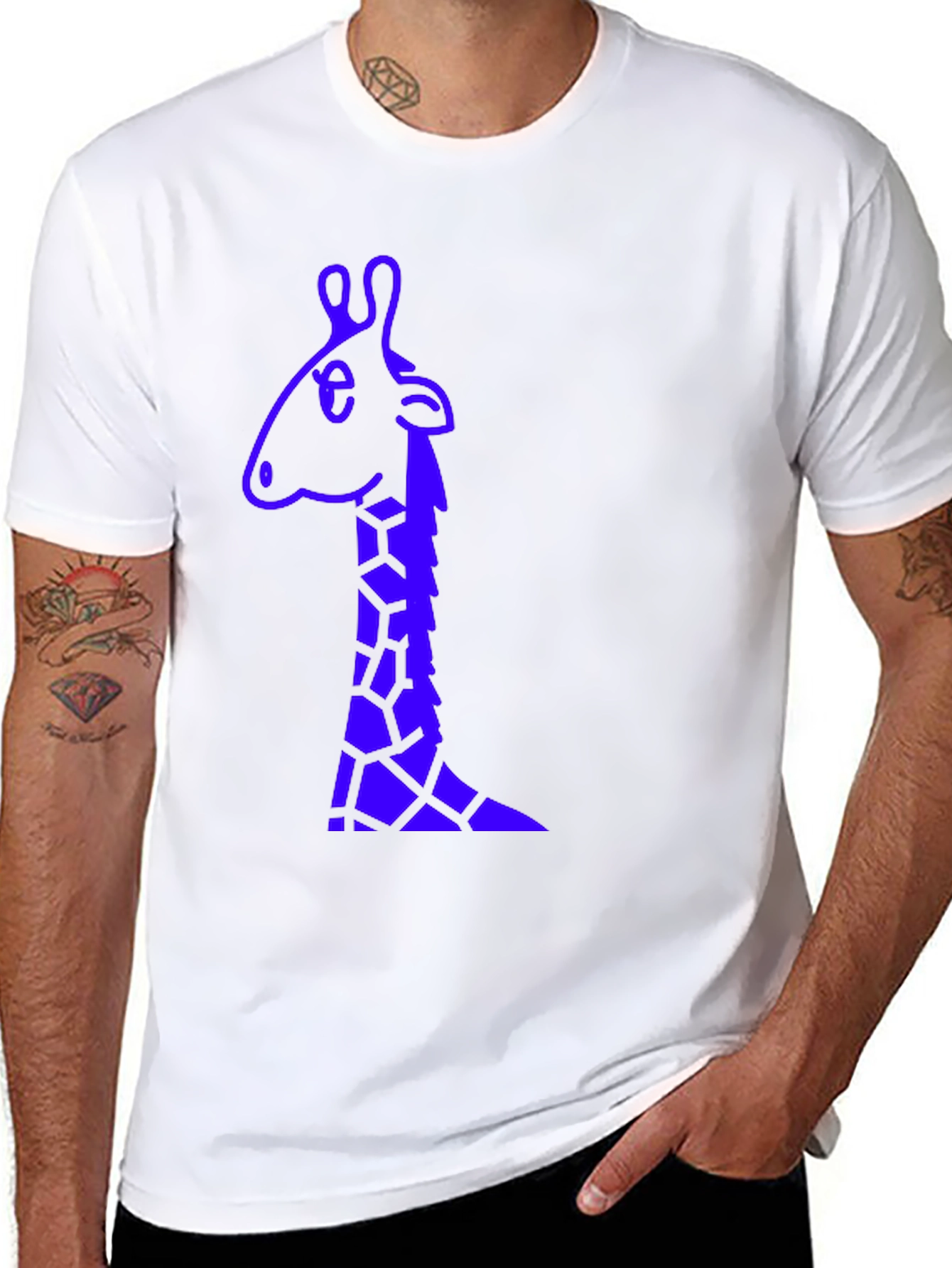 Giraffe Graphic T-Shirt - Mens Black Tee
