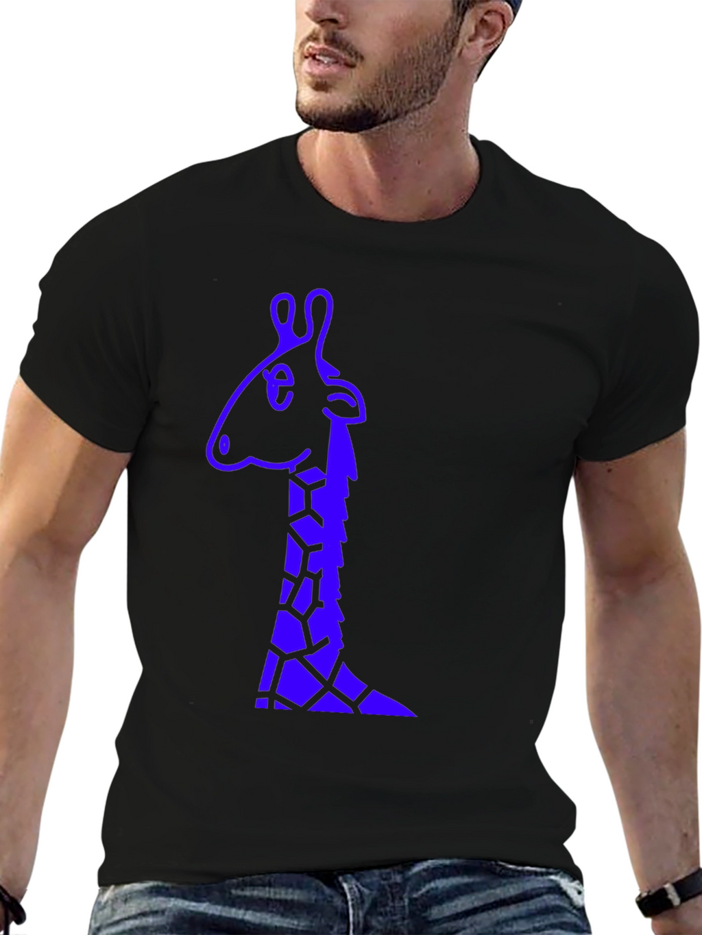 Giraffe Graphic T-Shirt - Mens Black Tee