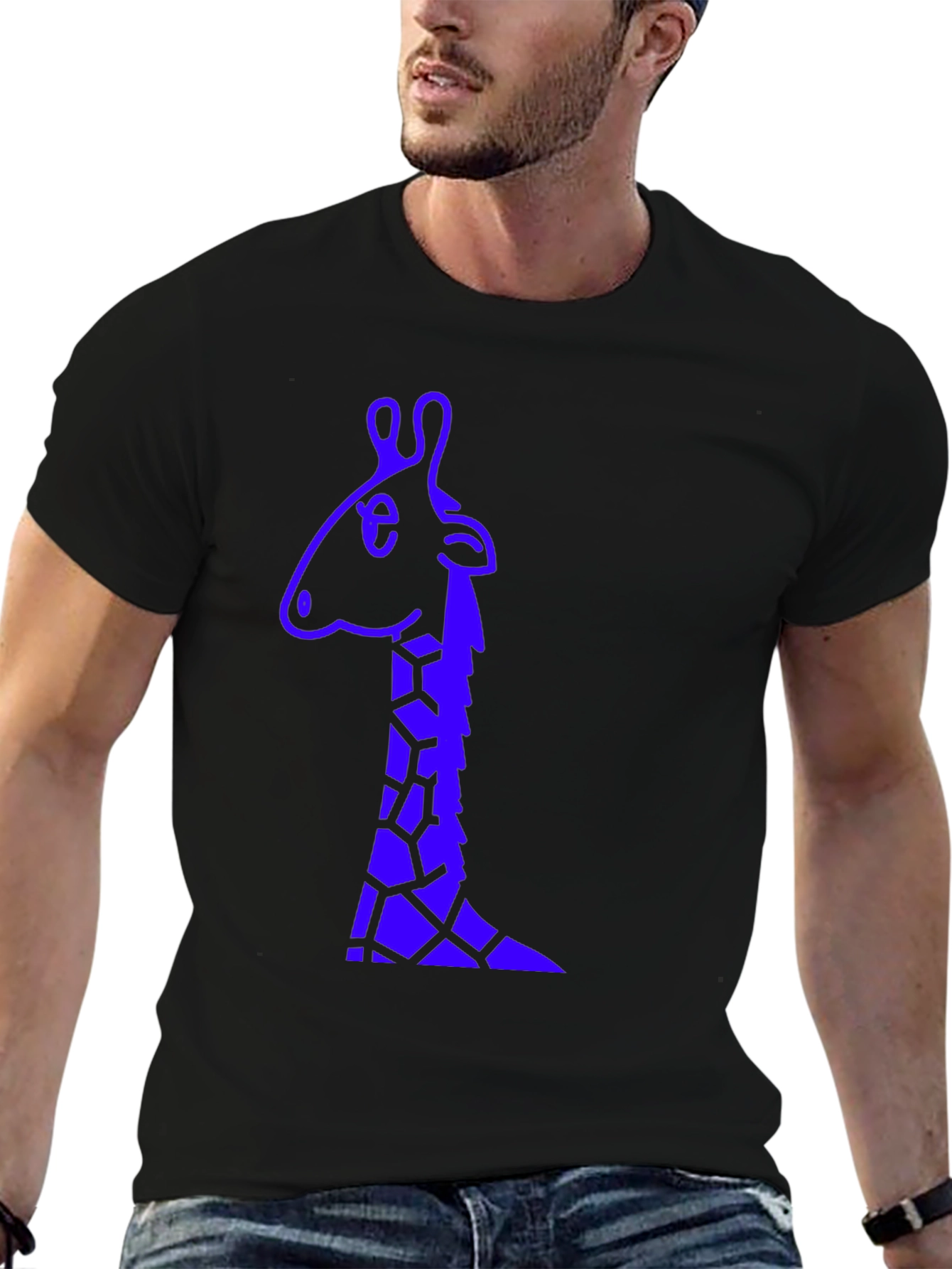 Giraffe Graphic T-Shirt - Mens Black Tee