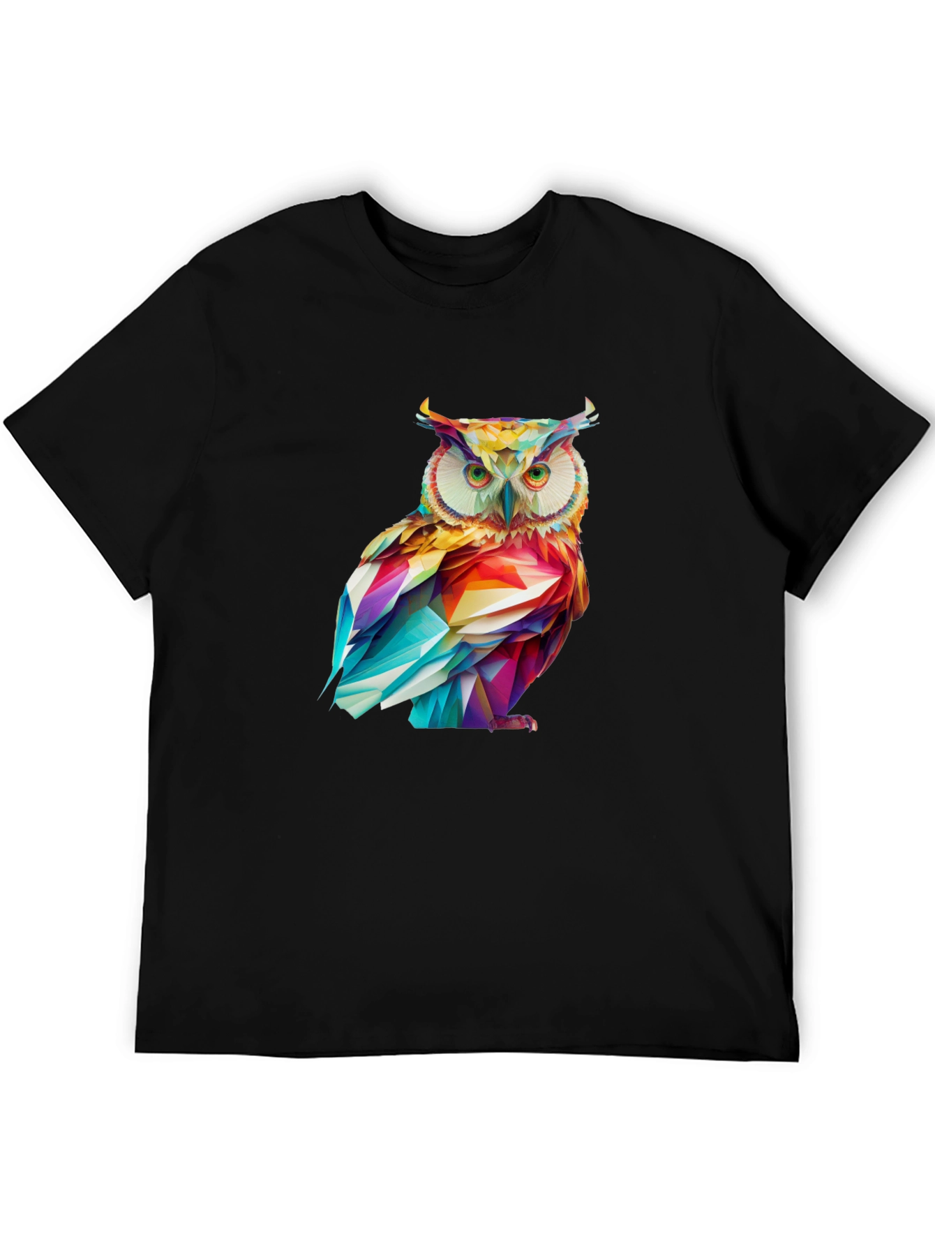 Geometric Owl Graphic Tee - Stylish Mens T-Shirt