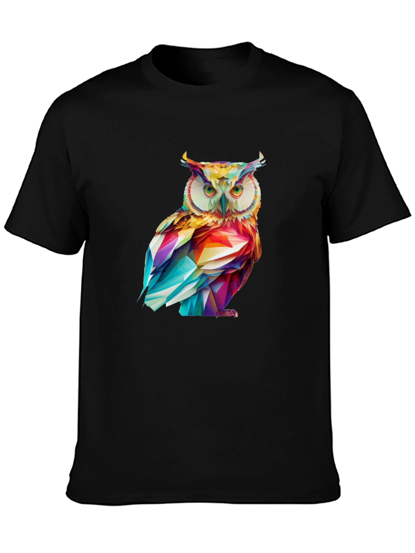 Geometric Owl Graphic Tee - Stylish Mens T-Shirt