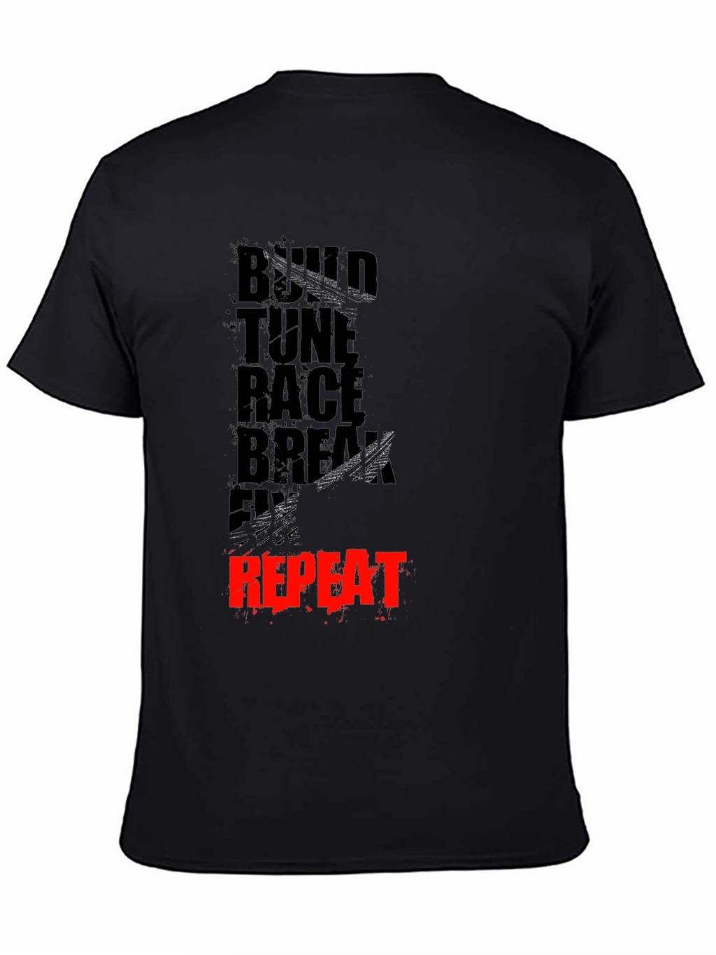 Build Tune Race Repeat Mens Graphic Tee
