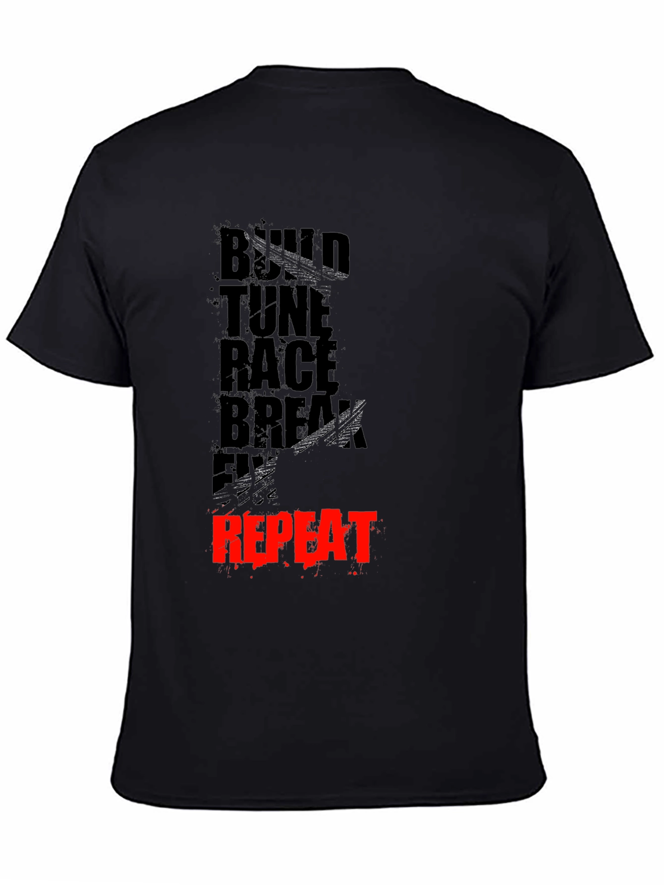 Build Tune Race Repeat Mens Graphic Tee