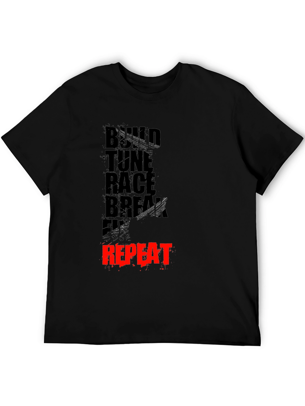 Build Tune Race Repeat Mens Graphic Tee