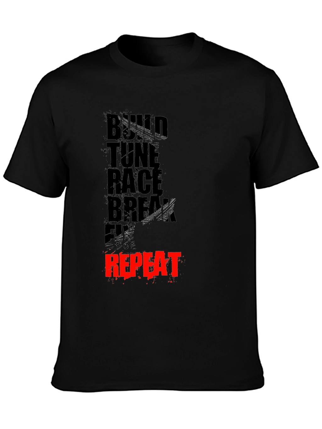 Build Tune Race Repeat Mens Graphic Tee