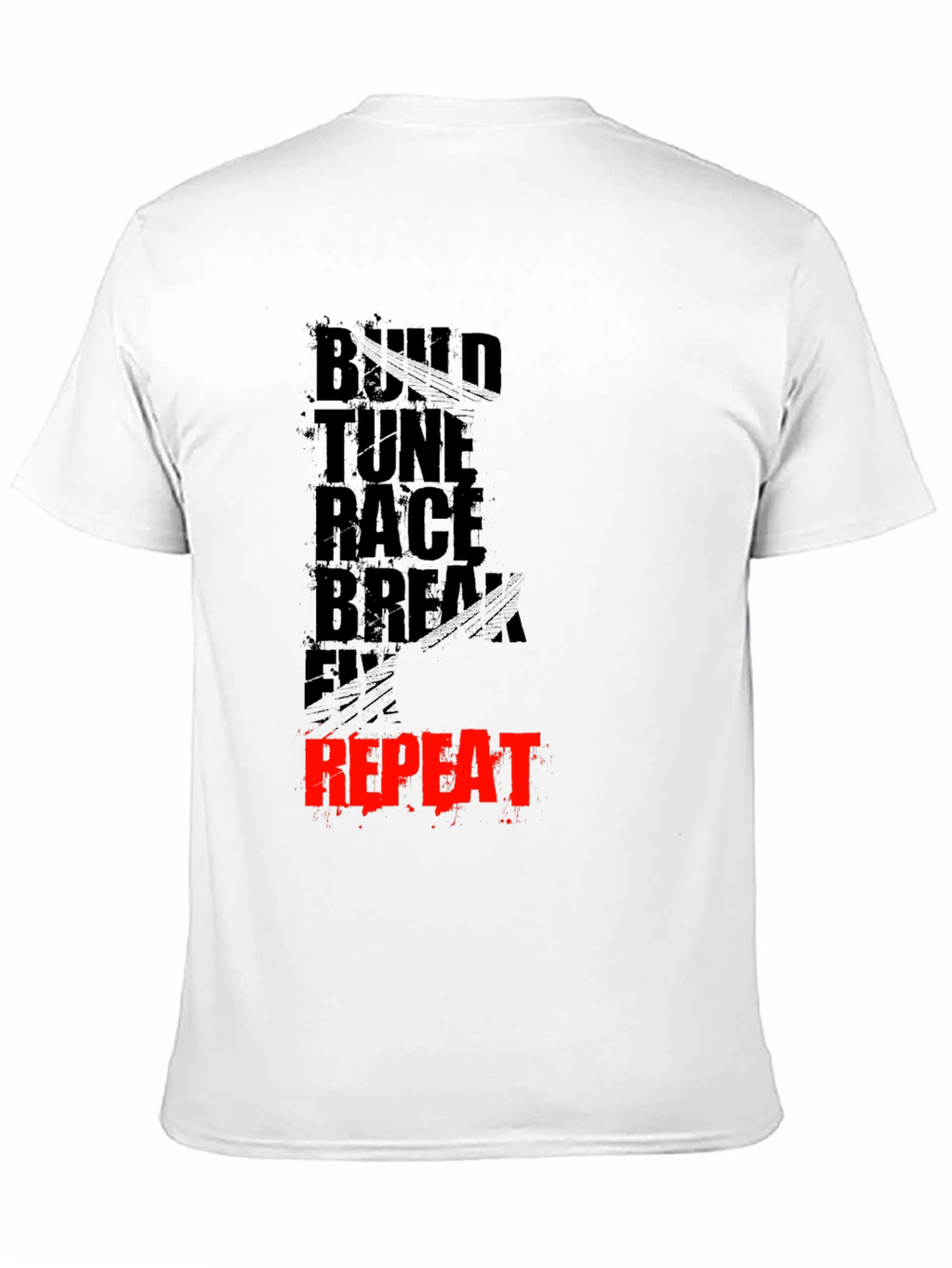 Build Tune Race Repeat Mens Graphic Tee