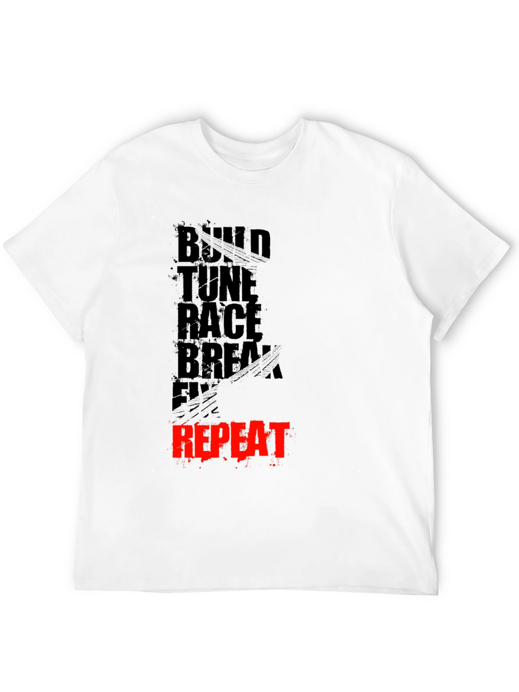 Build Tune Race Repeat Mens Graphic Tee