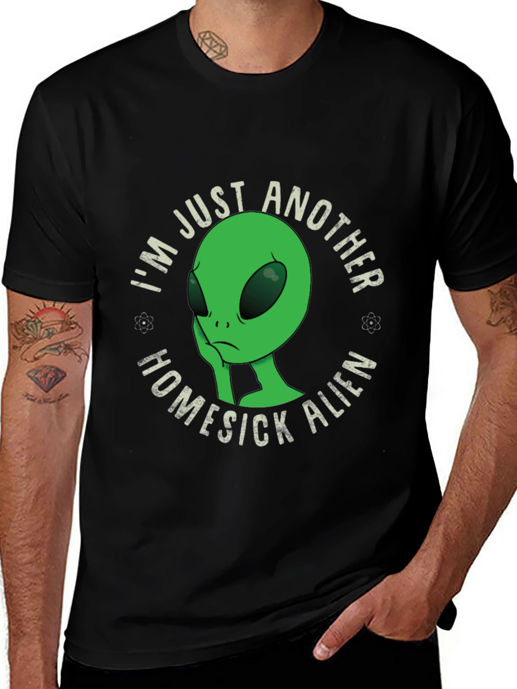Homesick Alien Graphic T-Shirt - Black