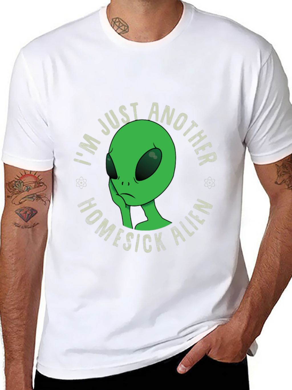 Homesick Alien Graphic T-Shirt - Black