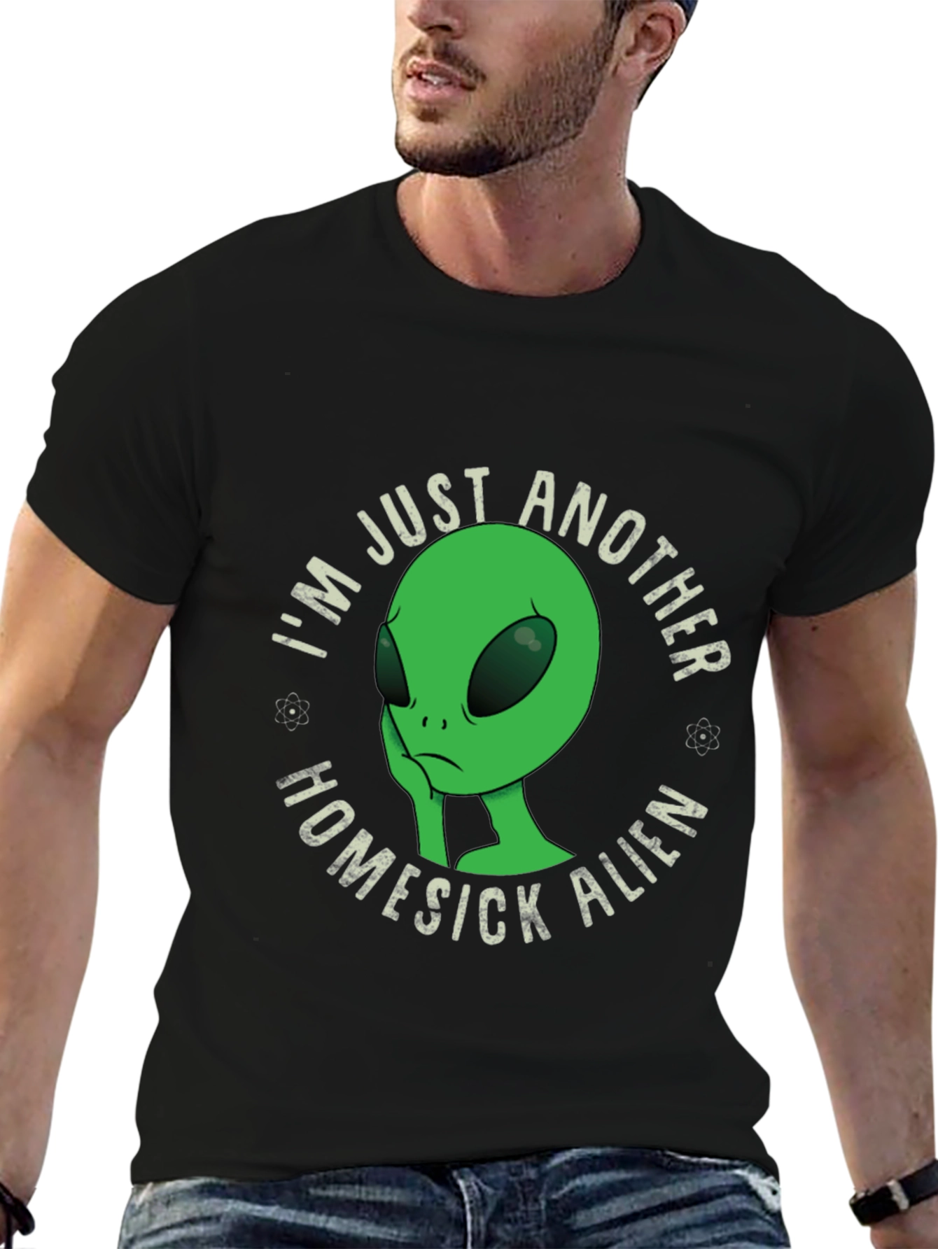 Homesick Alien Graphic T-Shirt - Black